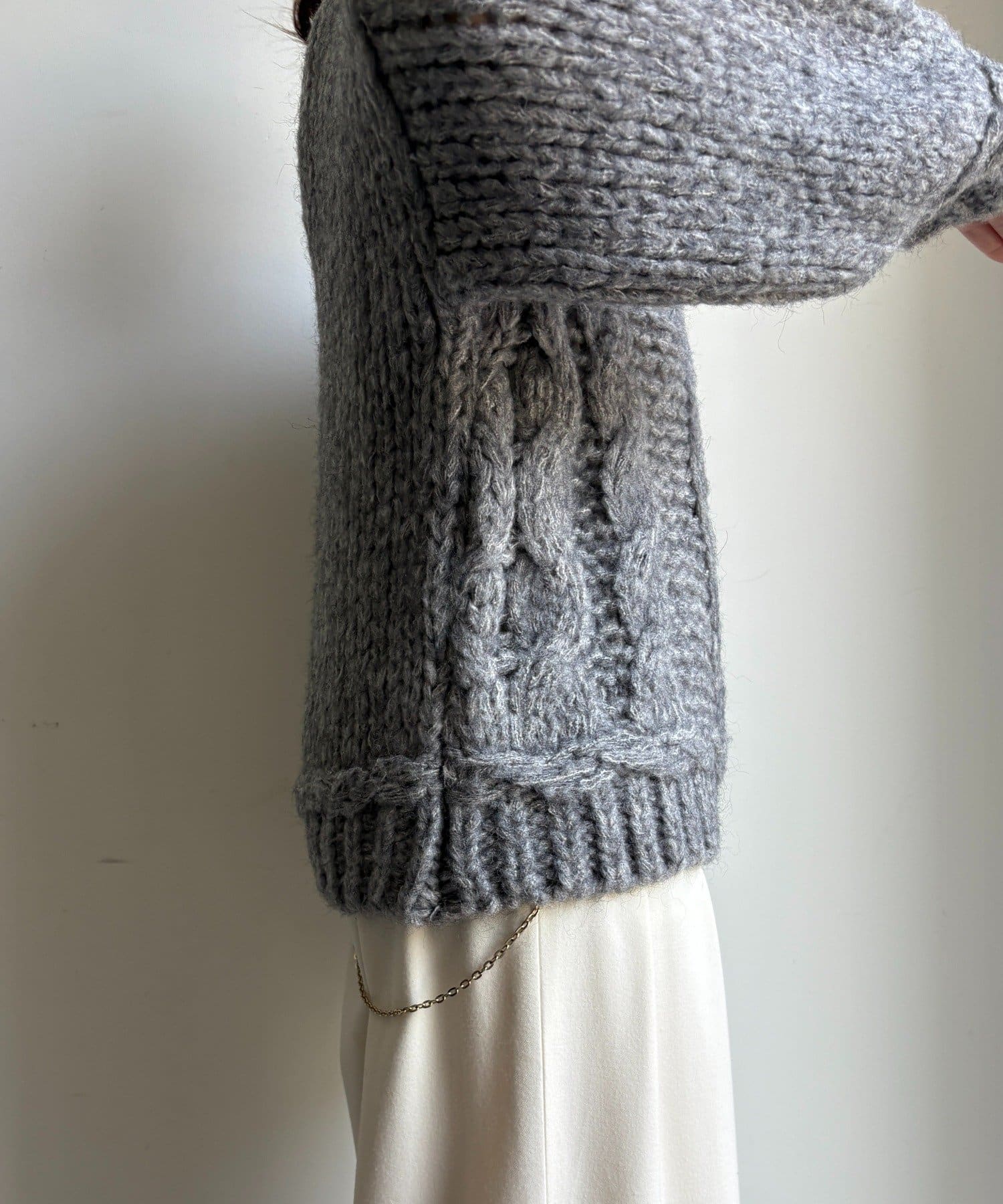 DOUDOU(ドゥドゥ) 【WEB限定】ローゲージケーブルニット