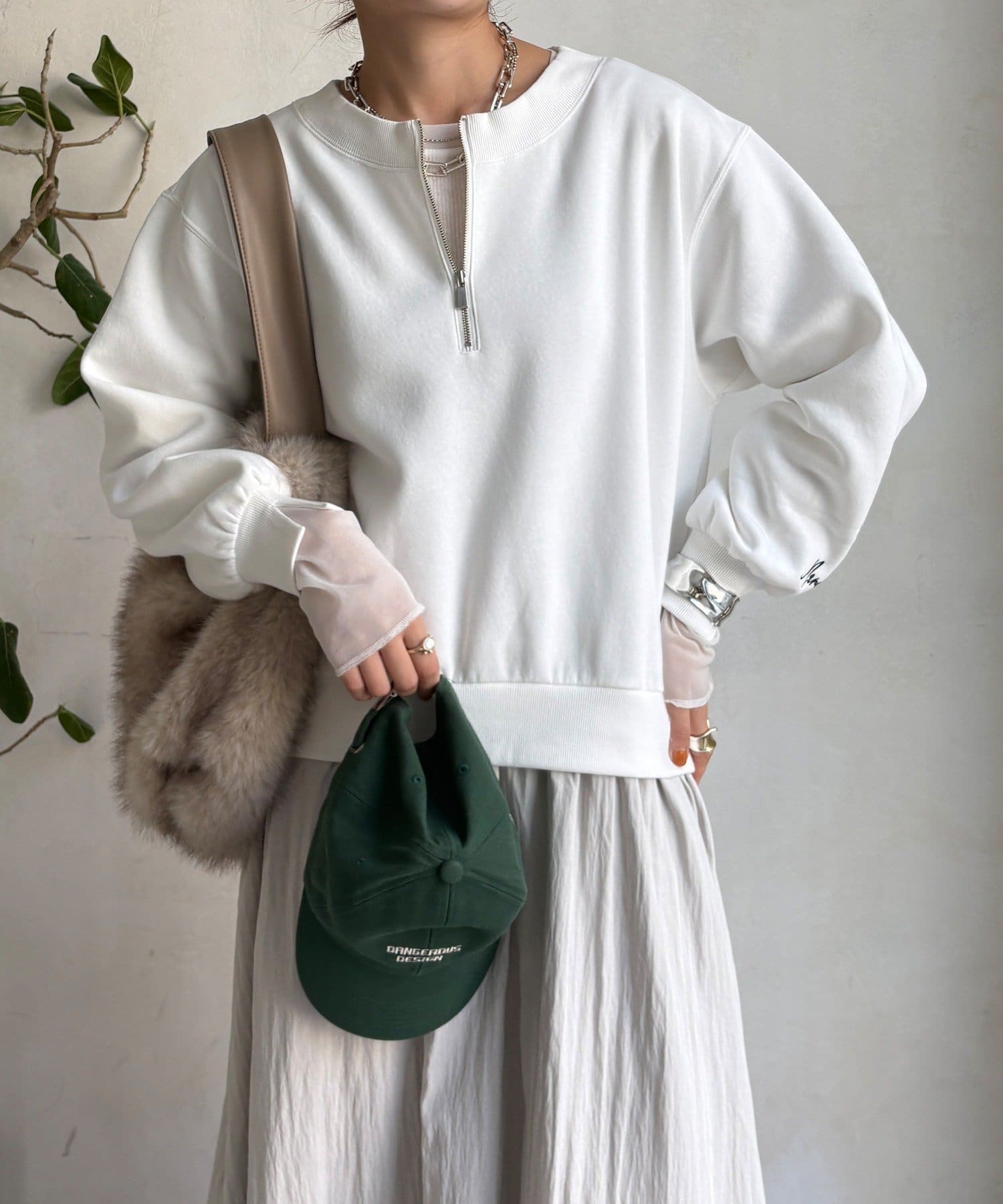 DOUDOU(ドゥドゥ) 【WEB限定】ハーフジップドッキングワンピース