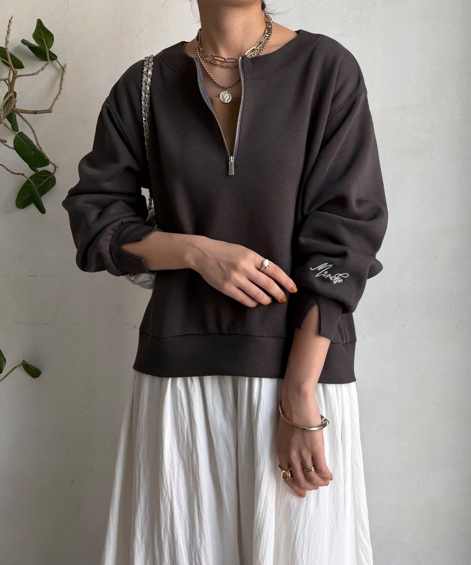 DOUDOU(ドゥドゥ) 【WEB限定】ハーフジップドッキングワンピース