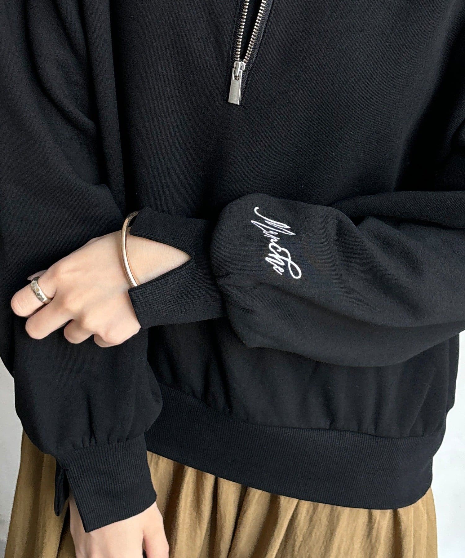 DOUDOU(ドゥドゥ) 【WEB限定】ハーフジップドッキングワンピース