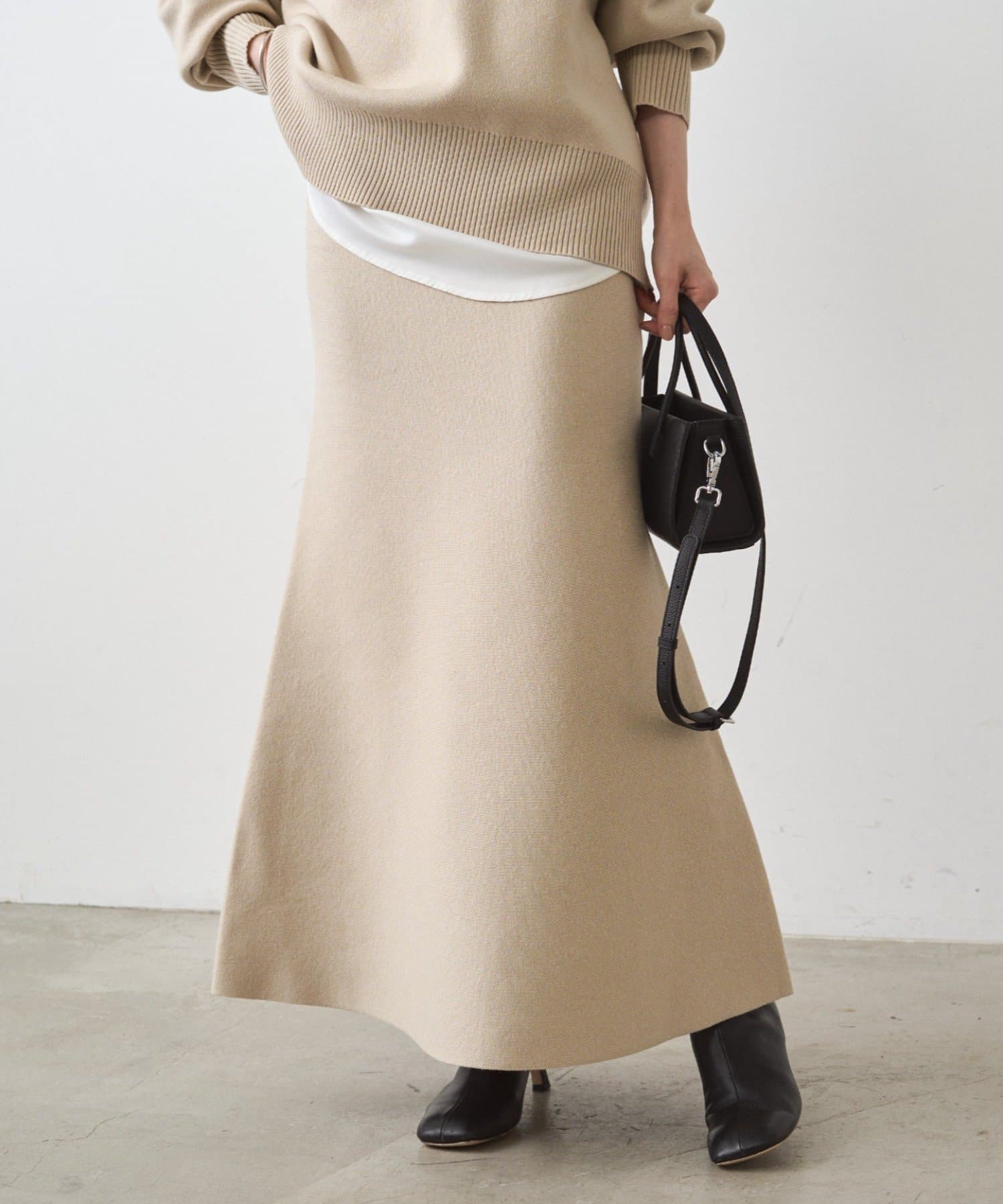 LOUNGEDRESS(ラウンジドレス) 【新色ライトベージュ登場！】@_shirabe.s_コラボ / スウェットライクマーメイドニットスカート