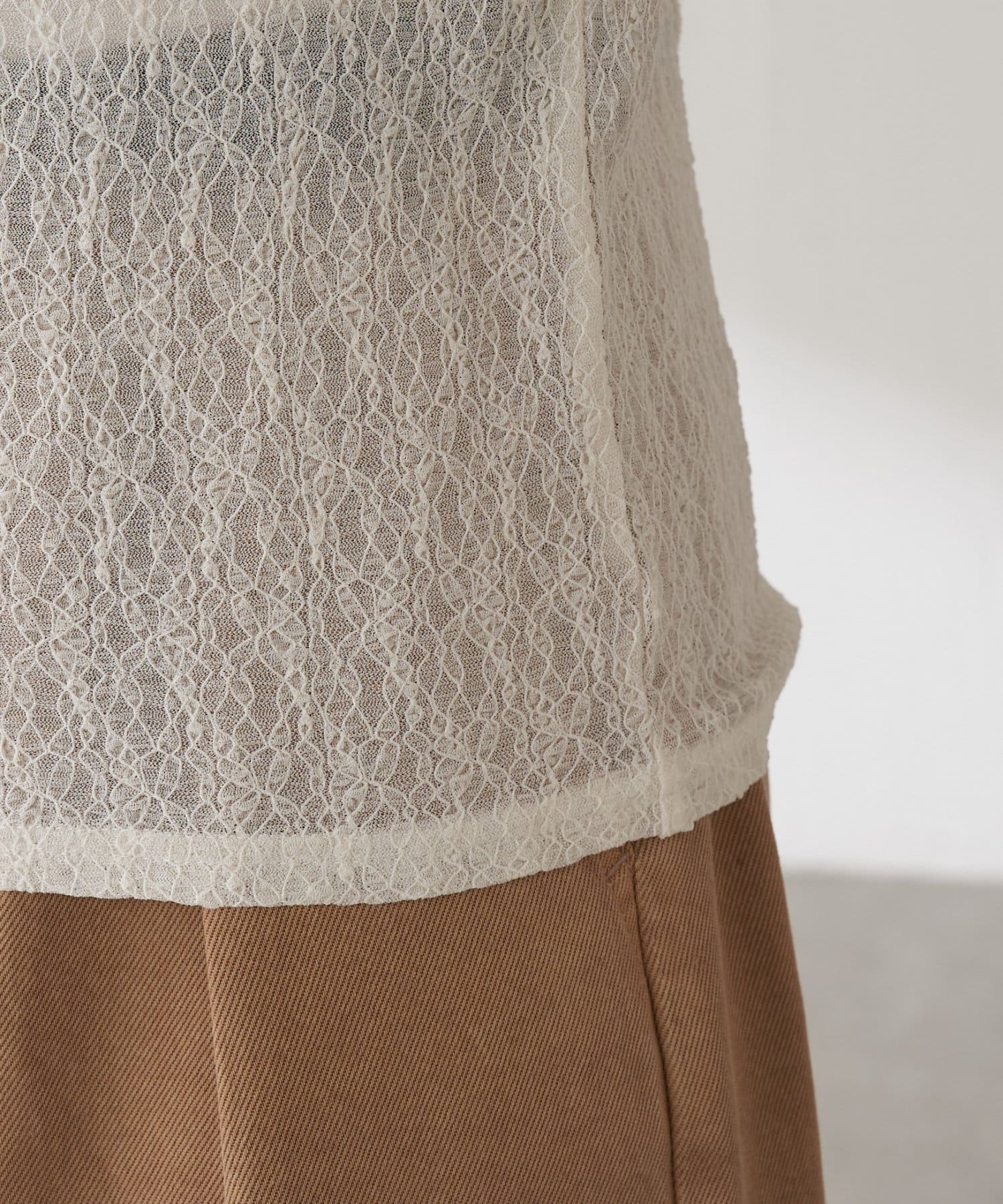 COLLAGE GALLARDAGALANTE(コラージュ ガリャルダガランテ) 【レイヤードにもおすすめ】QanosレースパッチワークロンT