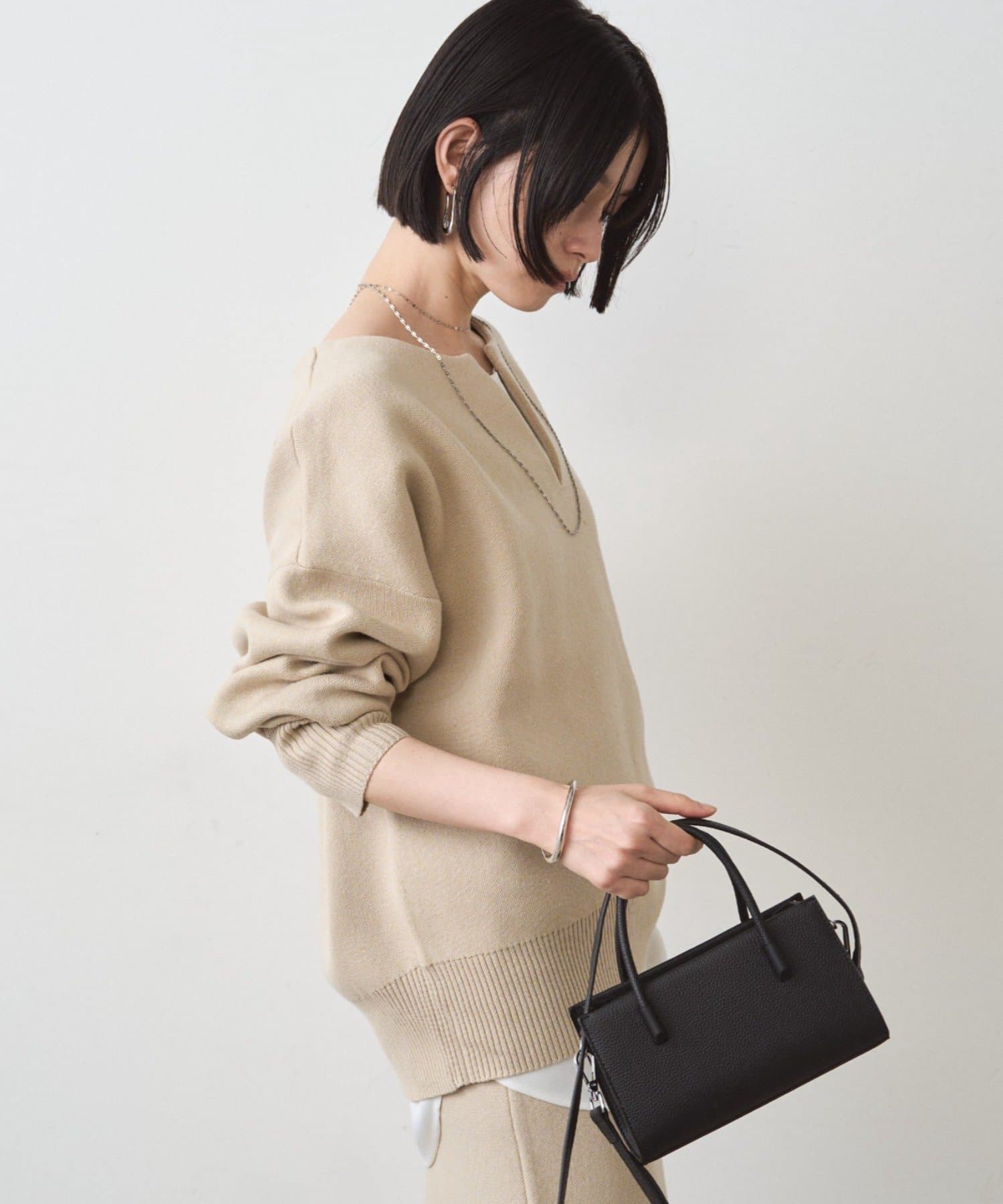 LOUNGEDRESS(ラウンジドレス) 【新色ライトベージュ登場！】@_shirabe.s_コラボ / スウェットライクスキッパーニット