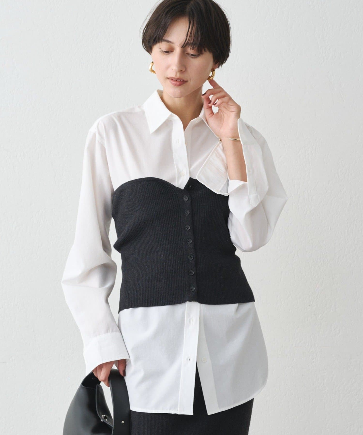 LOUNGEDRESS(ラウンジドレス) シャツ＋ニットビスチェセット