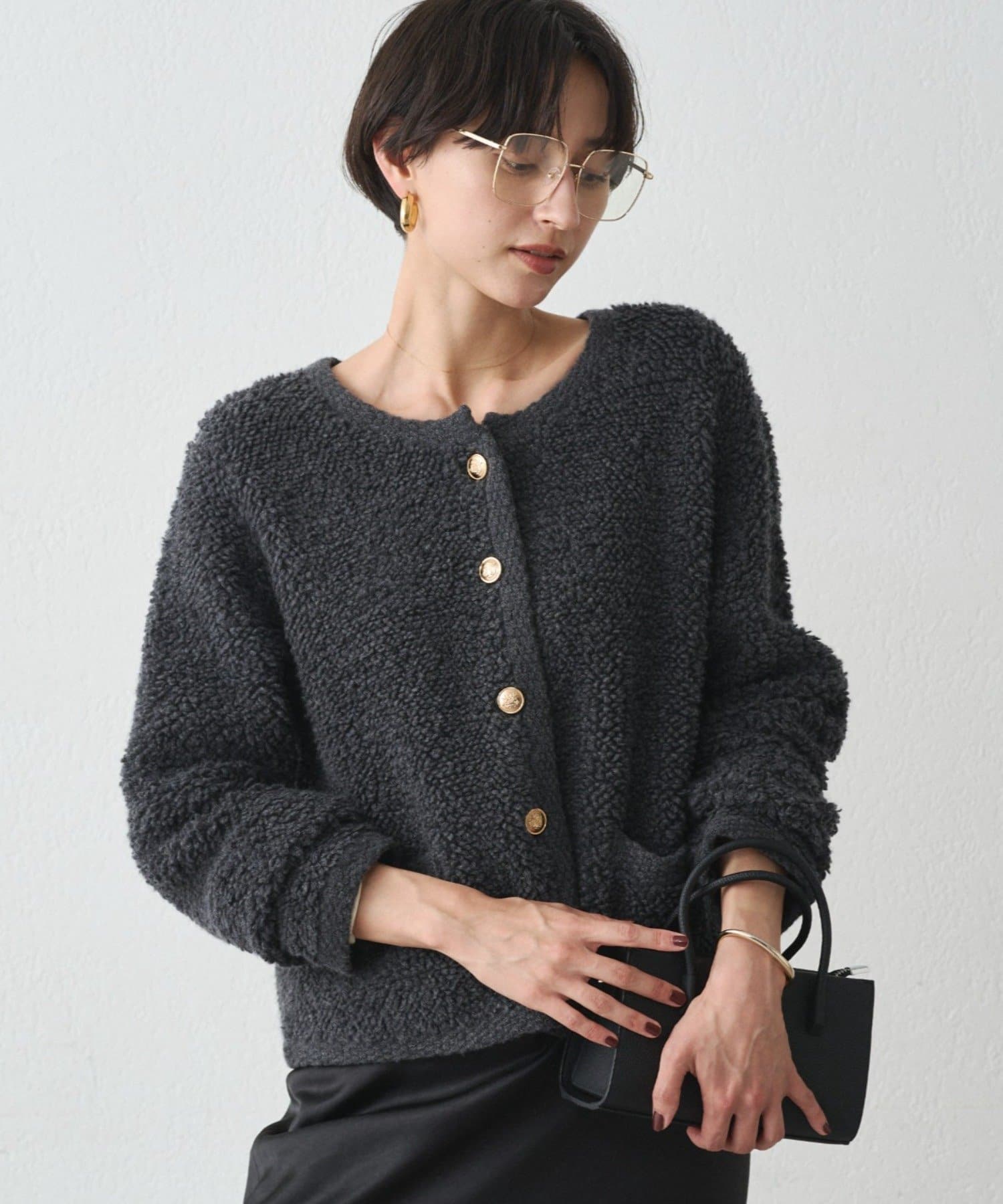 LOUNGEDRESS(ラウンジドレス) ウールボアニットコーディガン