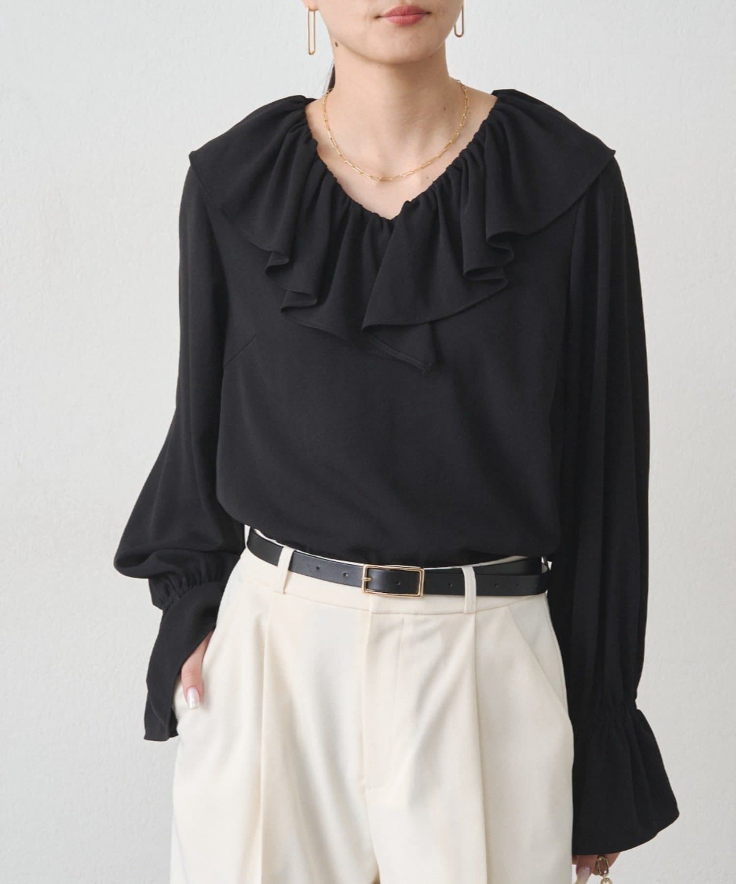 LOUNGEDRESS(ラウンジドレス) ジョーゼットフリルブラウス