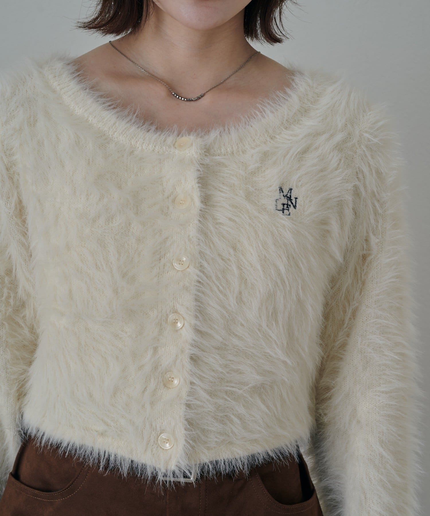 mline(エムライン) [mline]刺繍フェザーカーディガン