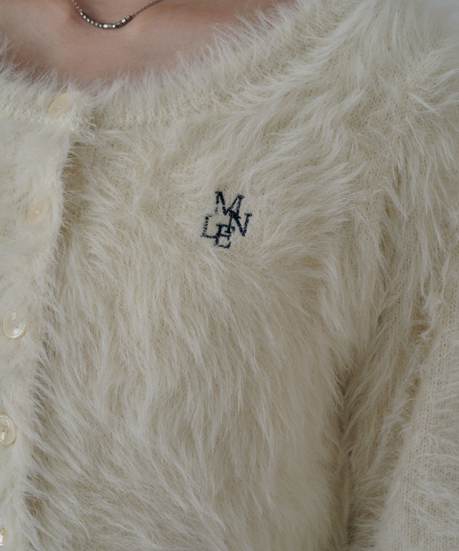 mline(エムライン) [mline]刺繍フェザーカーディガン