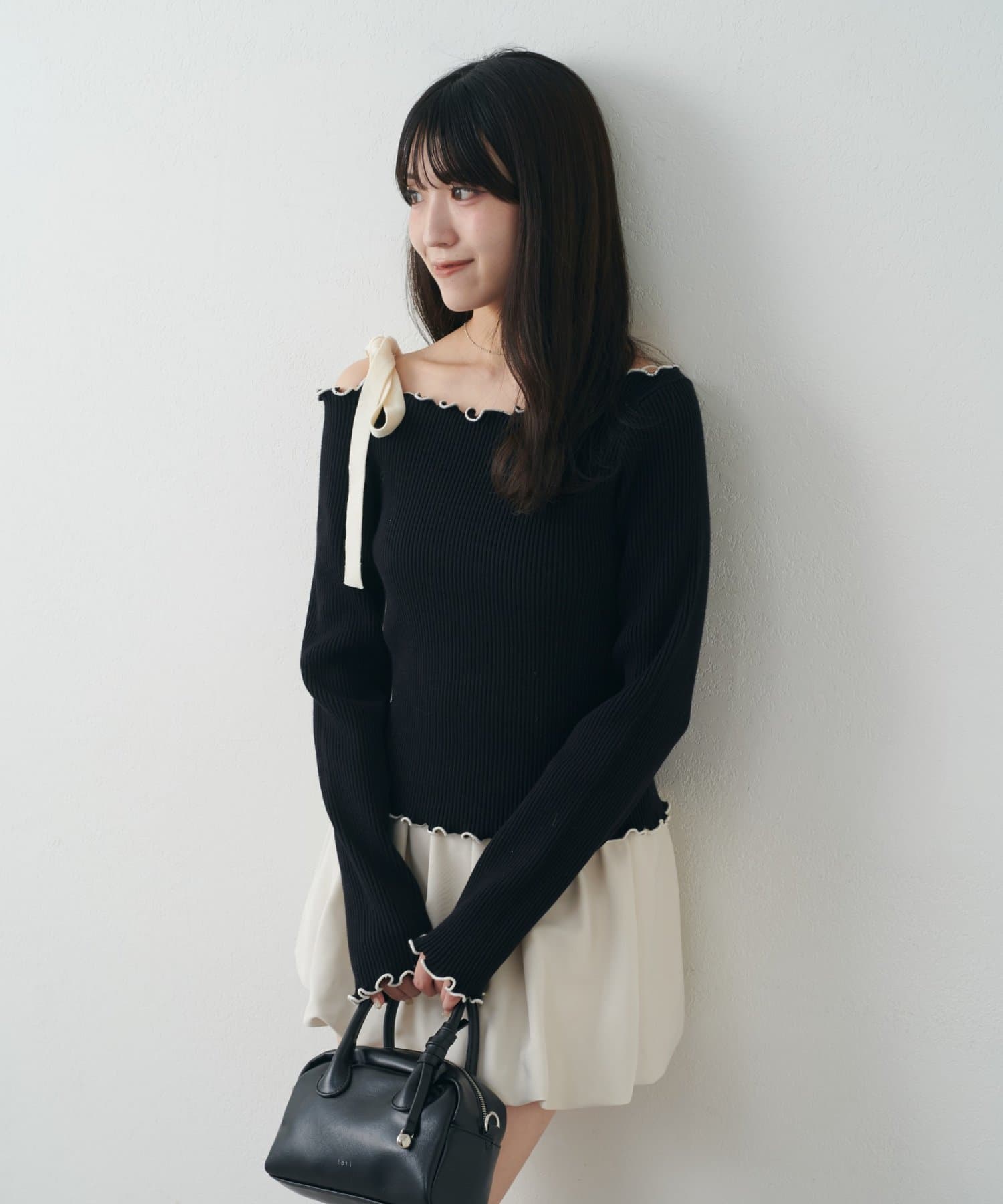 mline(エムライン) [mline]ショルダーリボンニット
