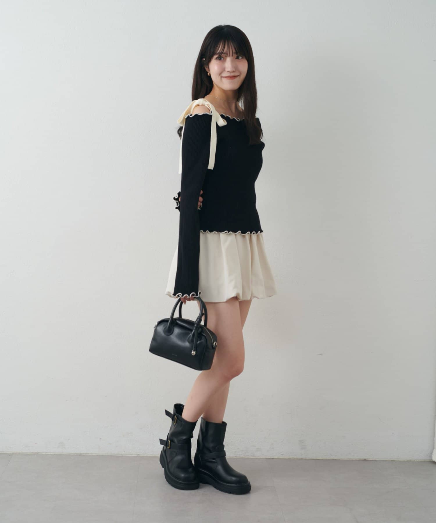 mline(エムライン) [mline]ショルダーリボンニット