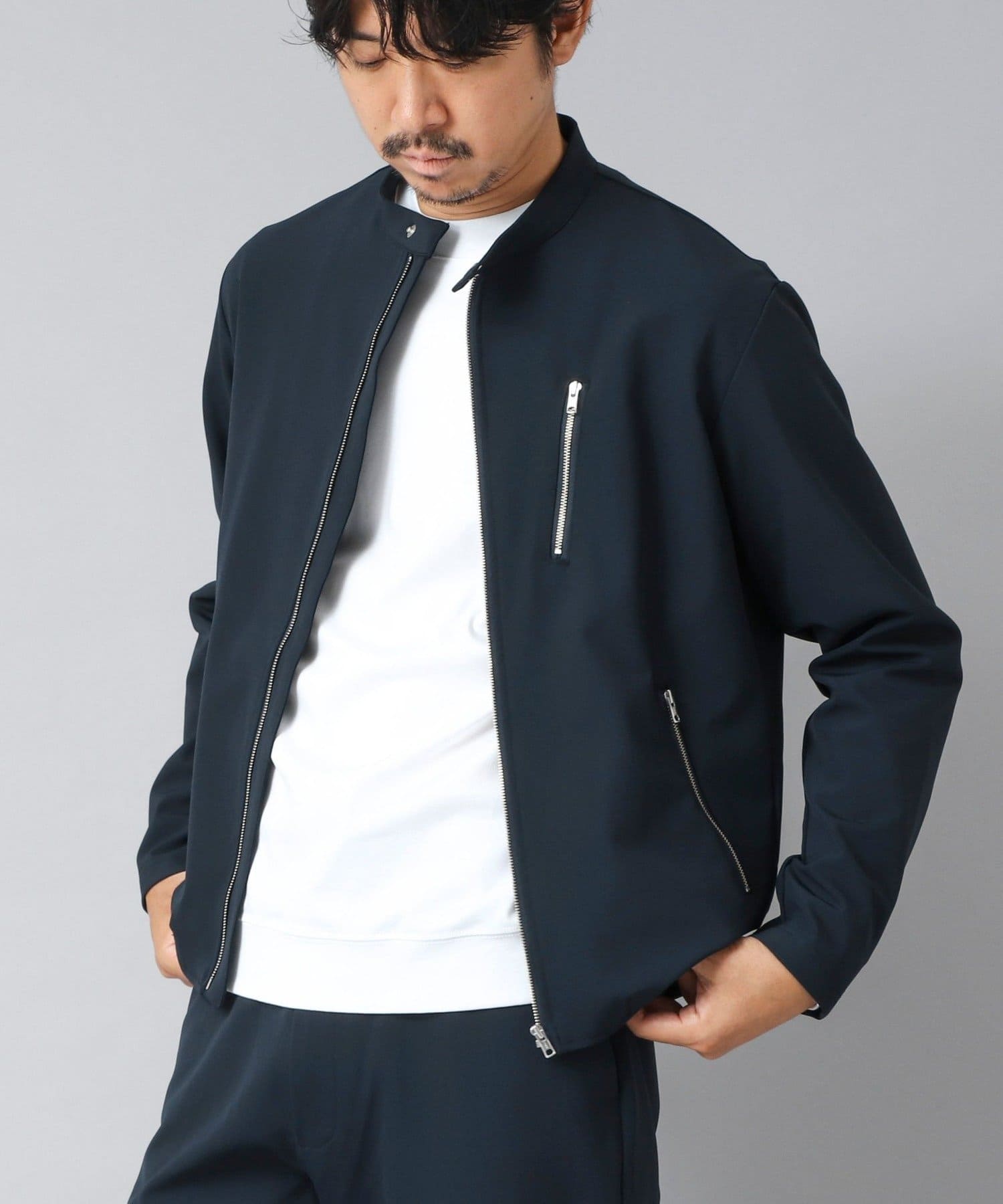 NOLLEY'S(ノーリーズ) 【ACTIVE SECT】《限定展開》ハイストレッチシングルライダース 25AW