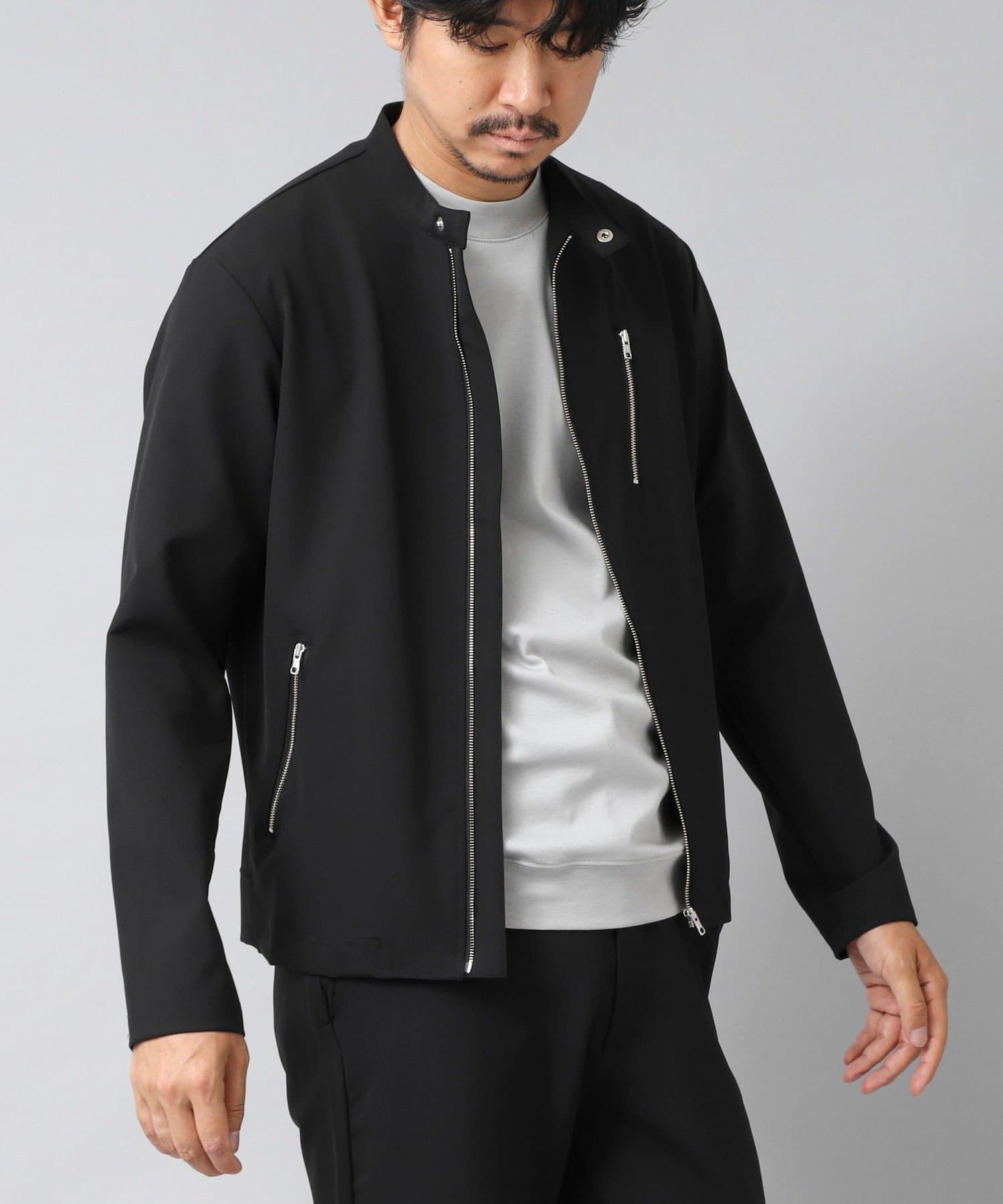 NOLLEY'S(ノーリーズ) 【ACTIVE SECT】《限定展開》ハイストレッチシングルライダース 25AW