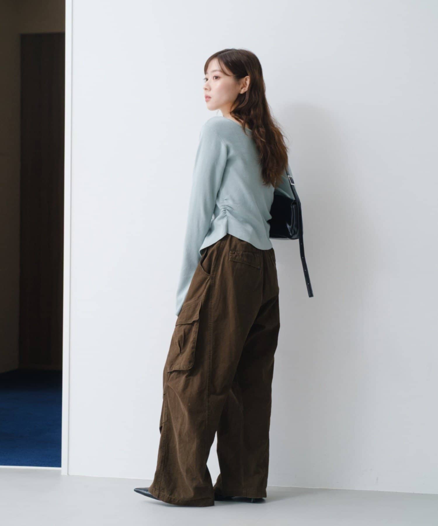 Kastane(カスタネ) 【WEB先行/7色展開】フロントギャザーニットカーディガン