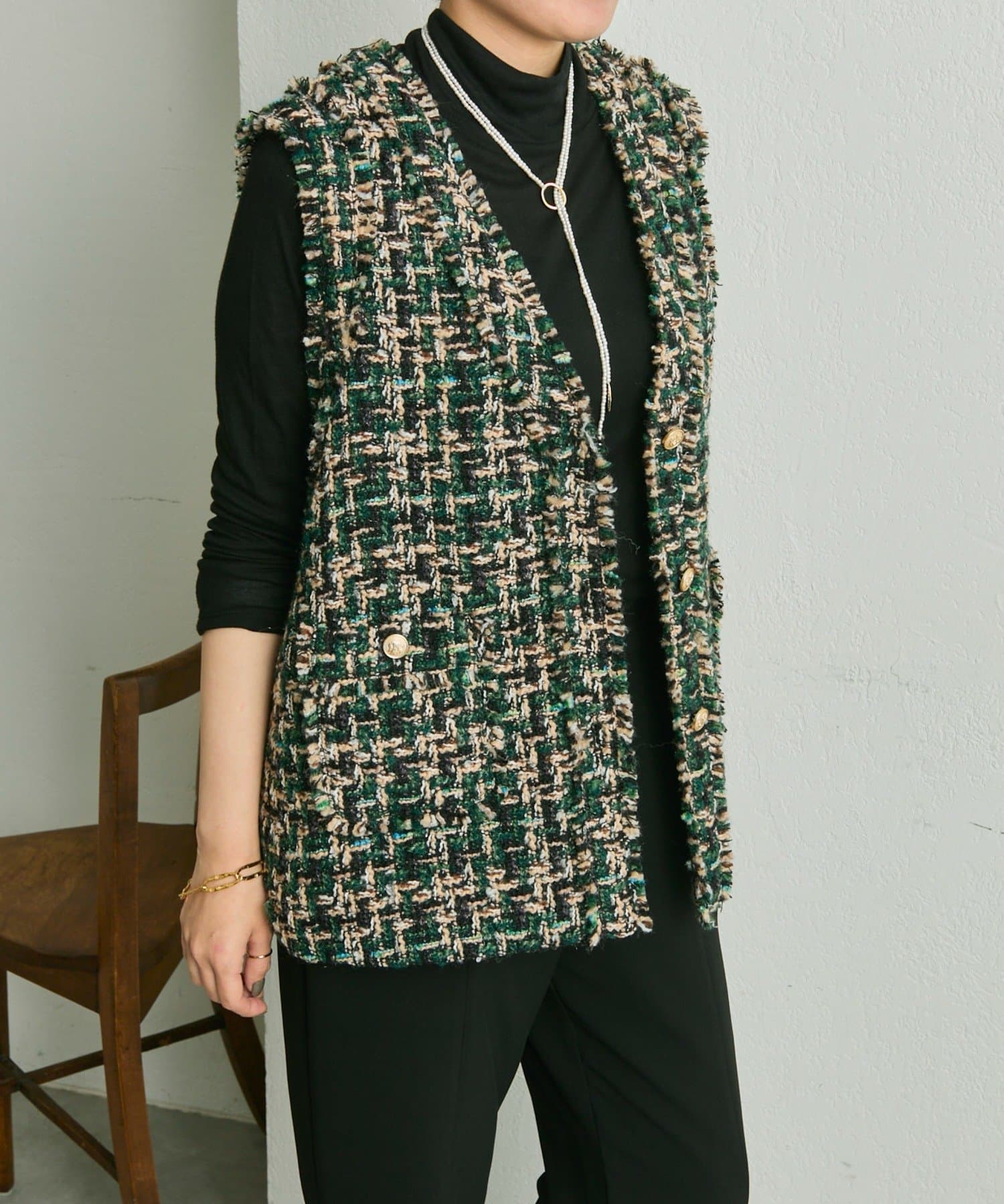 ツイードベスト【SUM1 STYLE】 | ear PAPILLONNER(イア パピヨネ