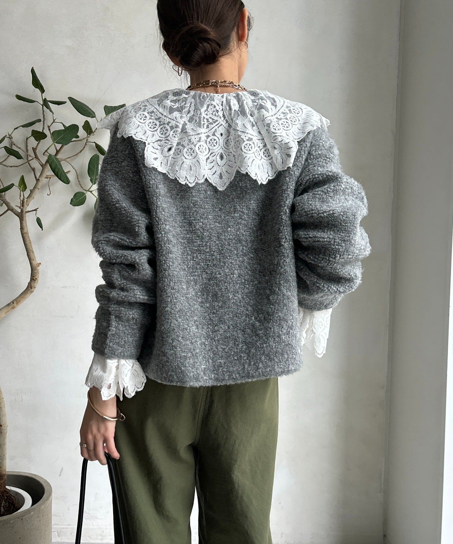 DOUDOU(ドゥドゥ) ループヤーンニットジャケット