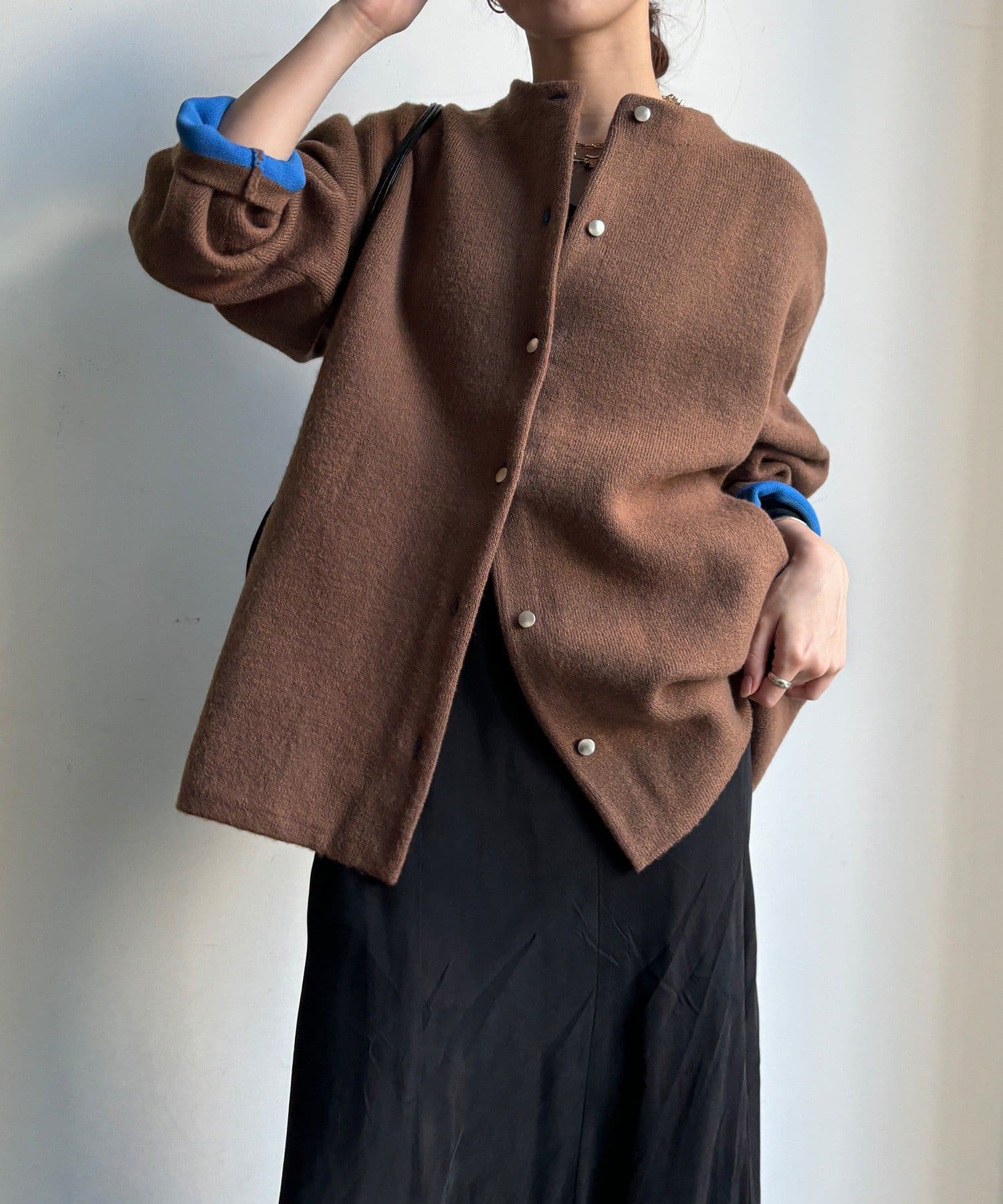 DOUDOU(ドゥドゥ) 【WEB限定】ダブルフェイスニットショートコート