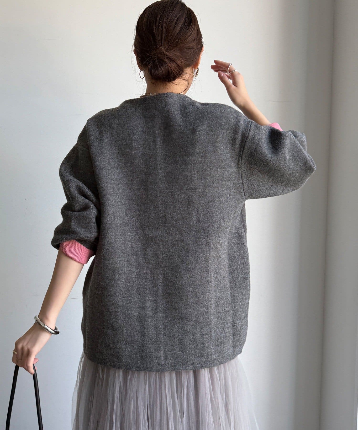 DOUDOU(ドゥドゥ) 【WEB限定】ダブルフェイスニットショートコート