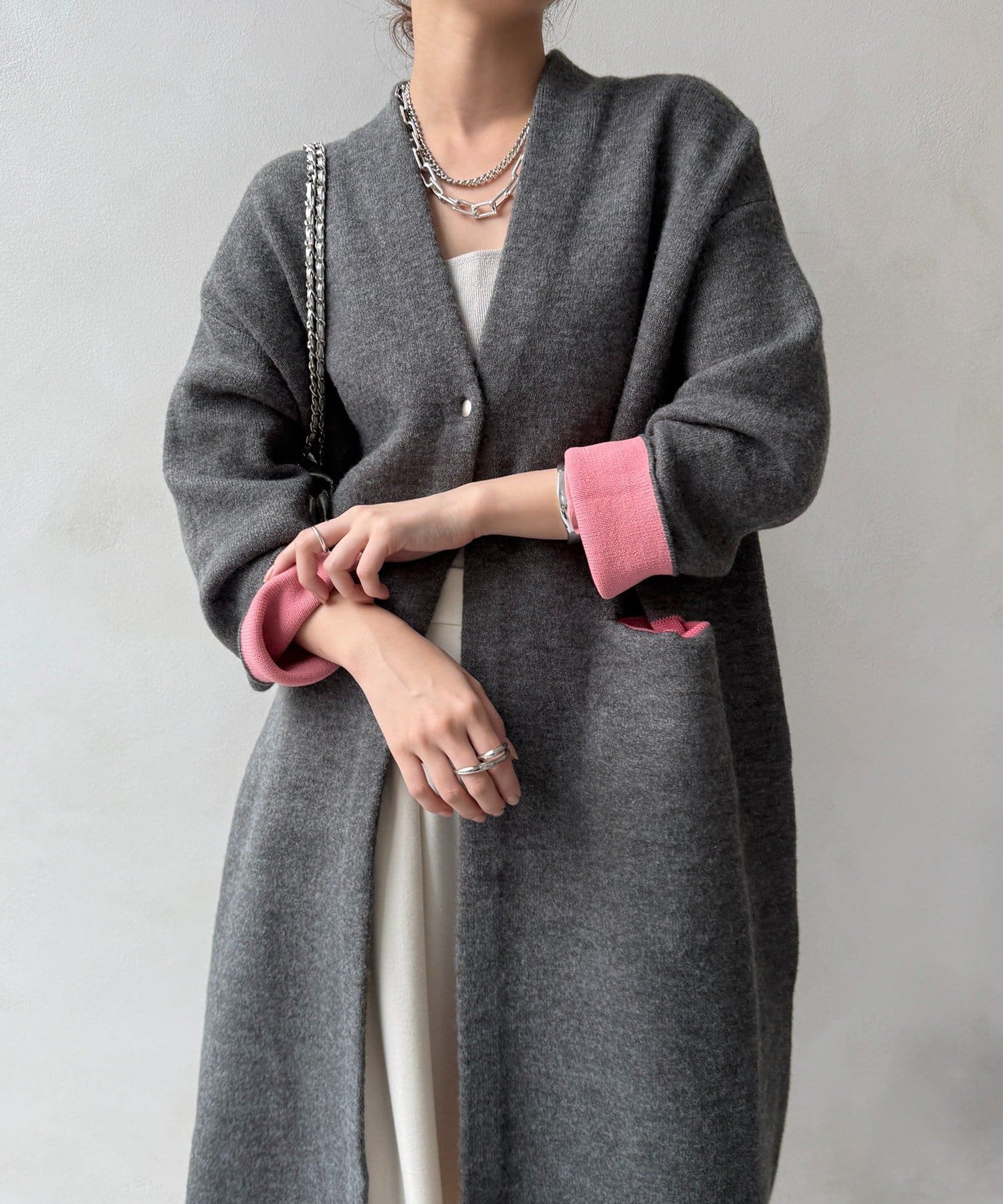 DOUDOU(ドゥドゥ) ダブルフェイスニットガウン