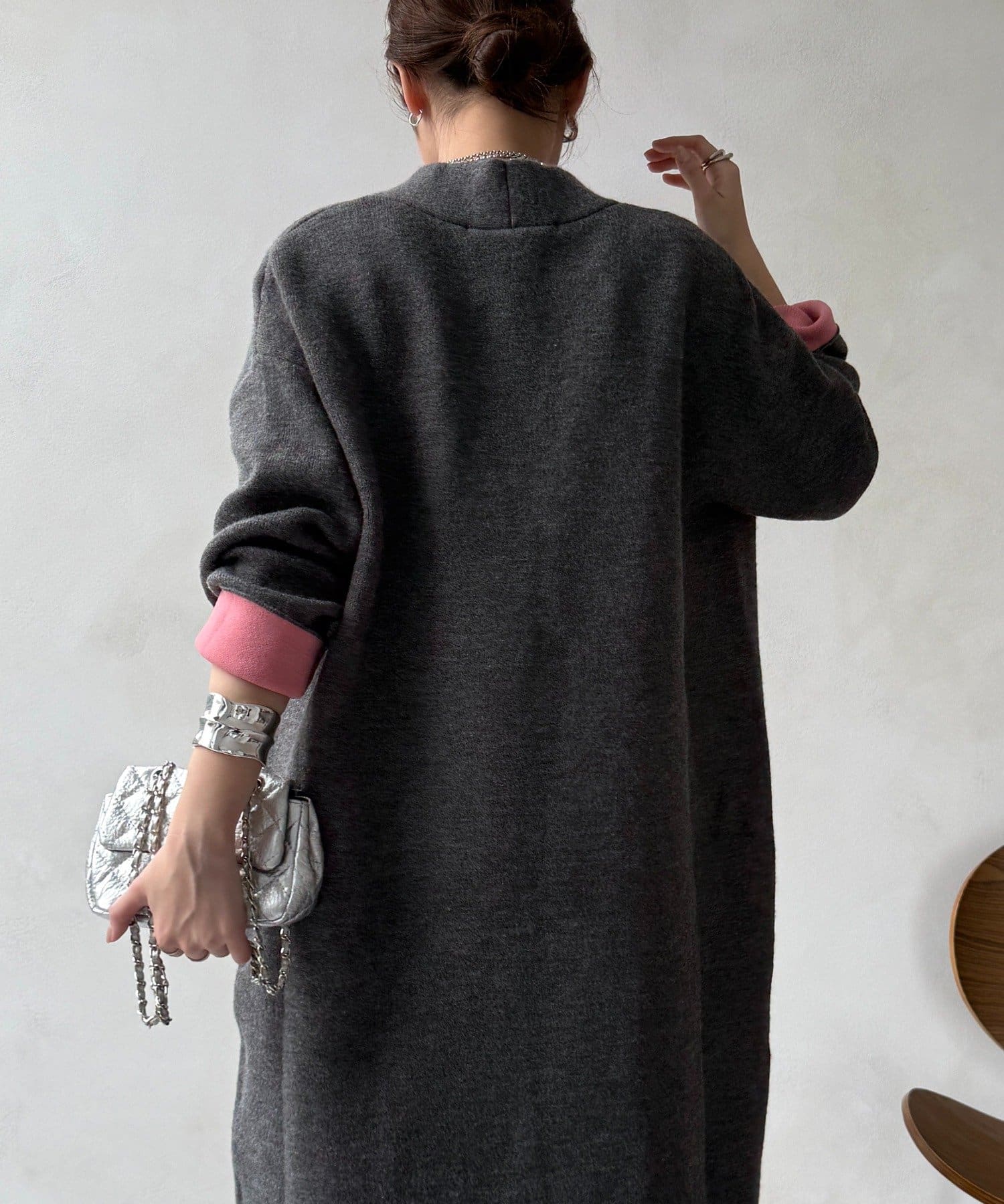 DOUDOU(ドゥドゥ) ダブルフェイスニットガウン