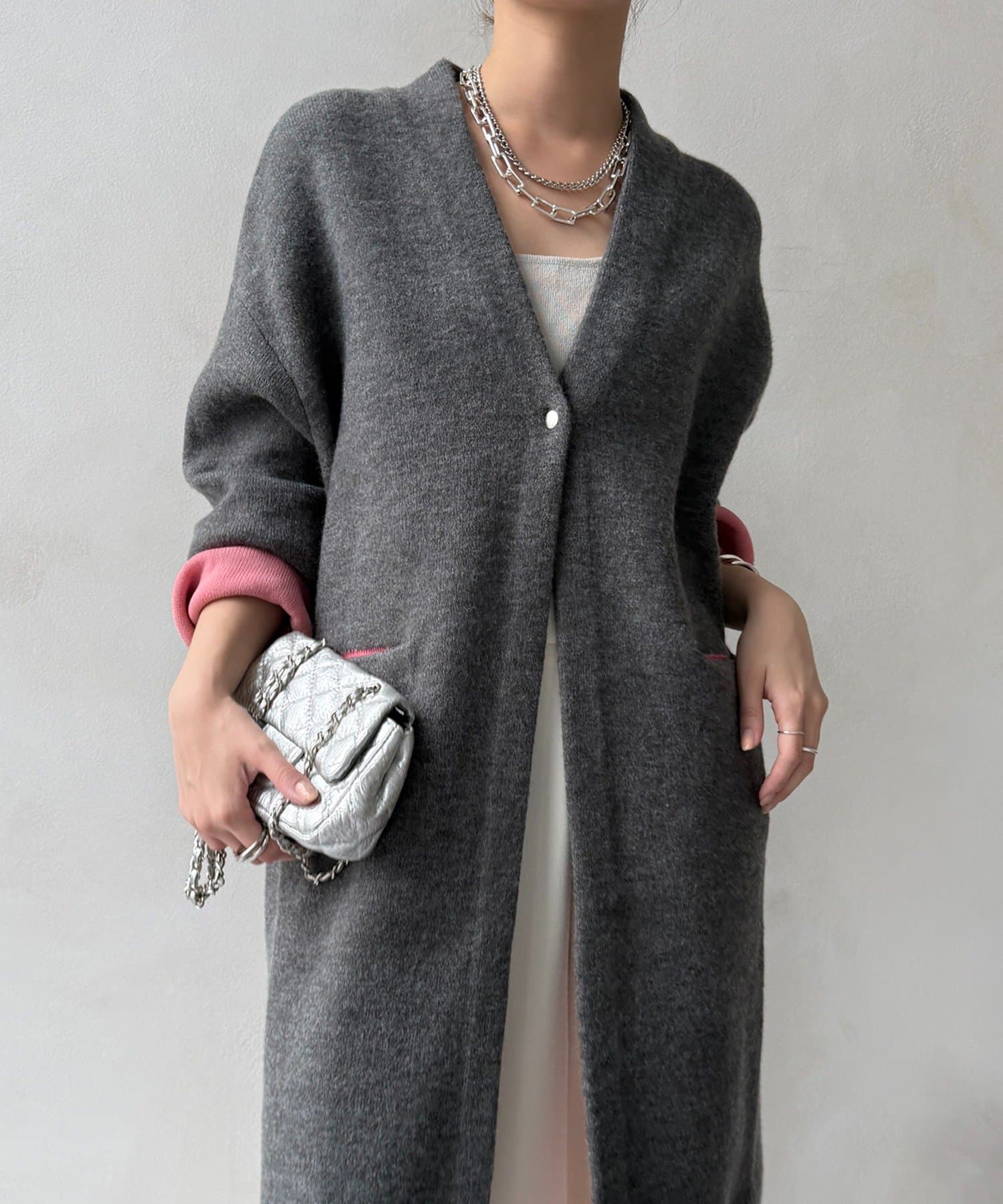 DOUDOU(ドゥドゥ) ダブルフェイスニットガウン