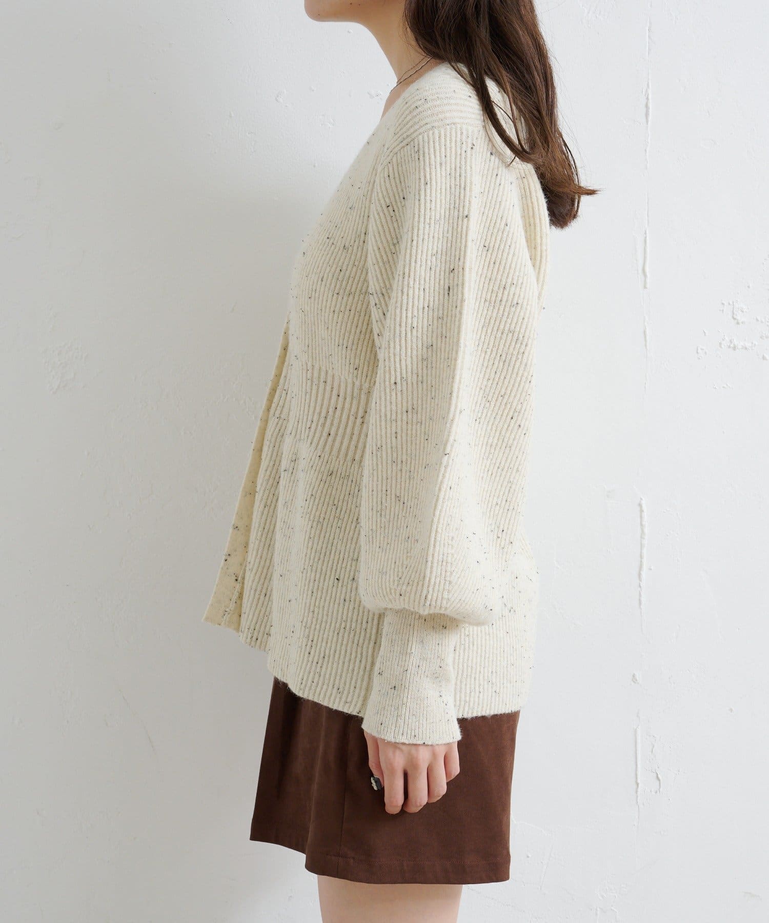 Kastane(カスタネ) 【新色追加】ペプラムネップニットカーディガン