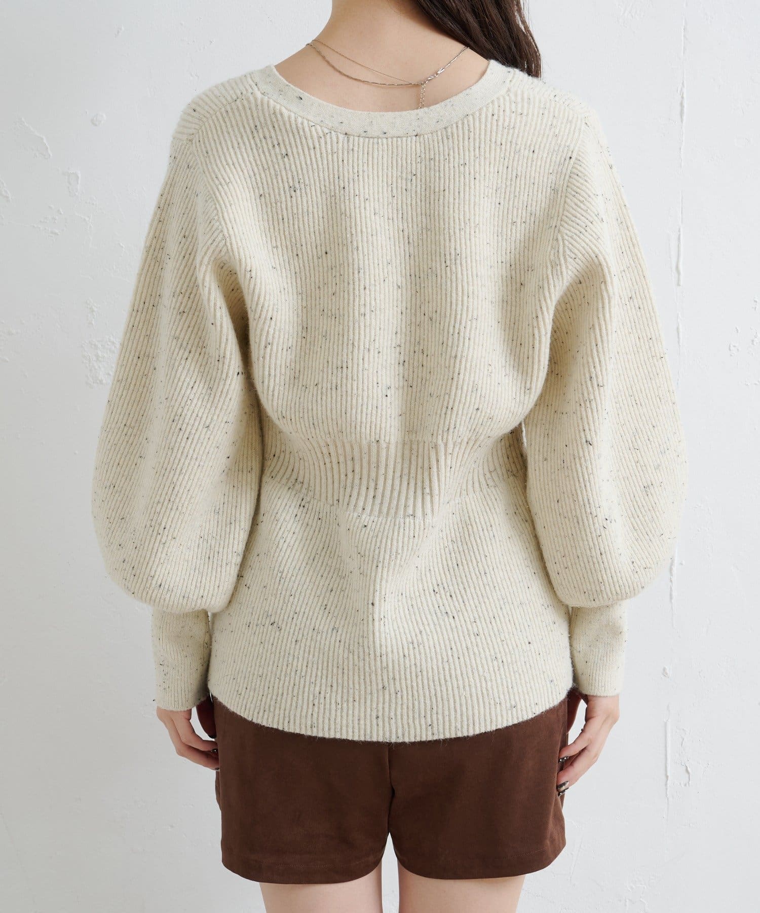 Kastane(カスタネ) 【新色追加】ペプラムネップニットカーディガン