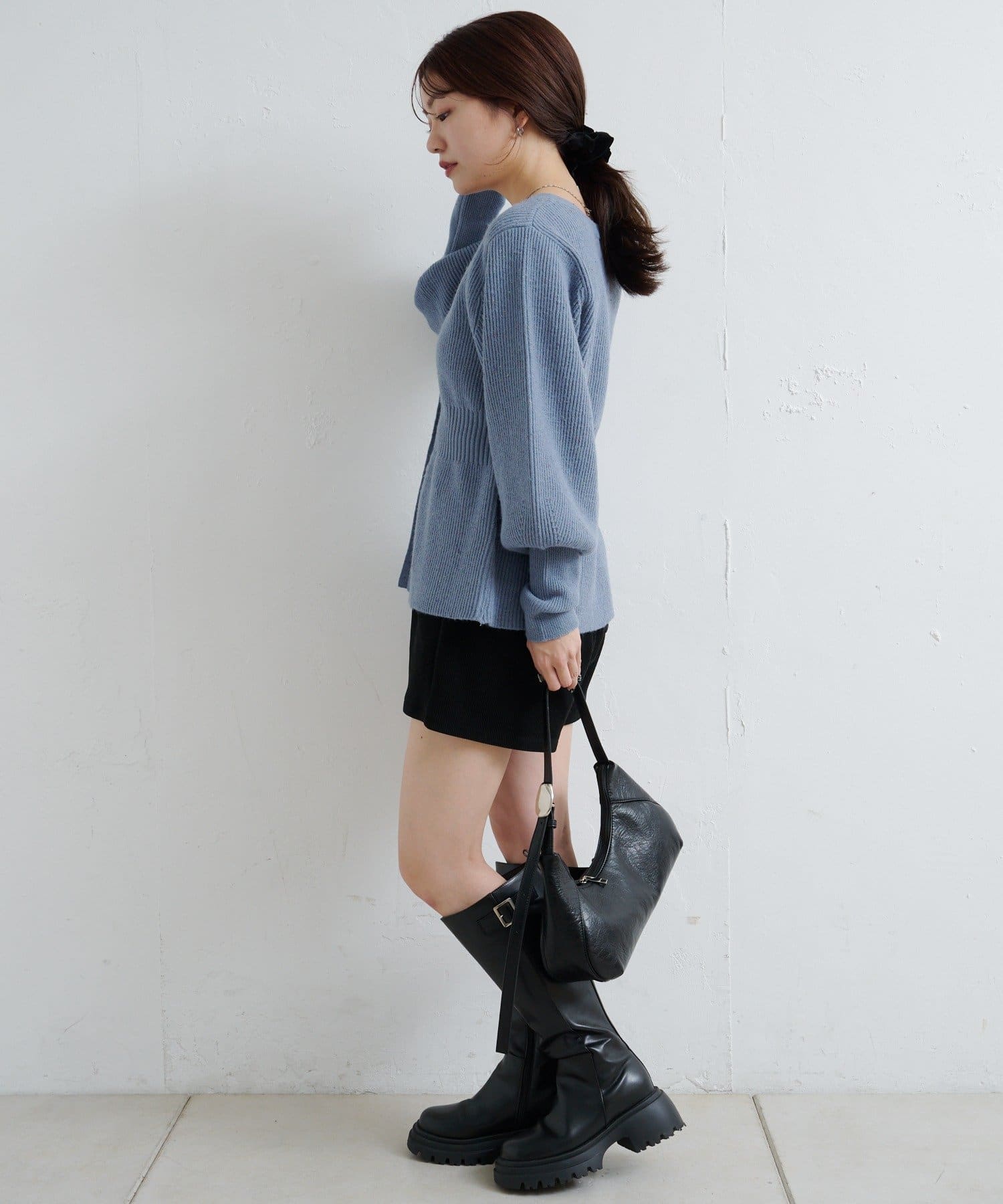 Kastane(カスタネ) 【STAFF EGUCHI/Select BAG対象/3日間限定/12.19(金)12:00～12.21(日)23:59】ペプラムネップニットカーディガン