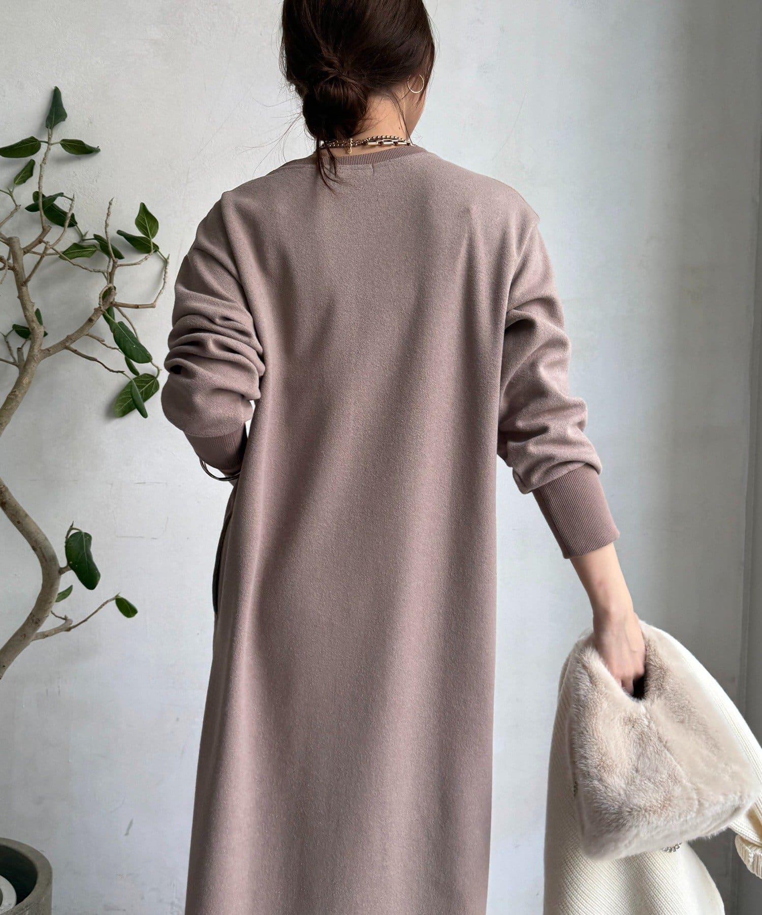 DOUDOU(ドゥドゥ) 【完売カラー再追加!】ブークレーダンボールロングスリーブワンピース