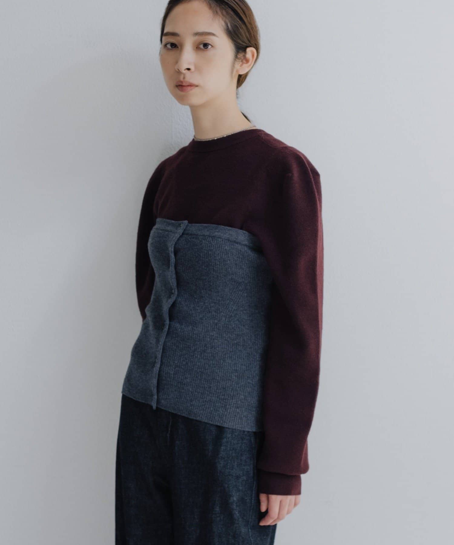 Pasterip(パセリ) 【Layering set】Cardigan with bustier