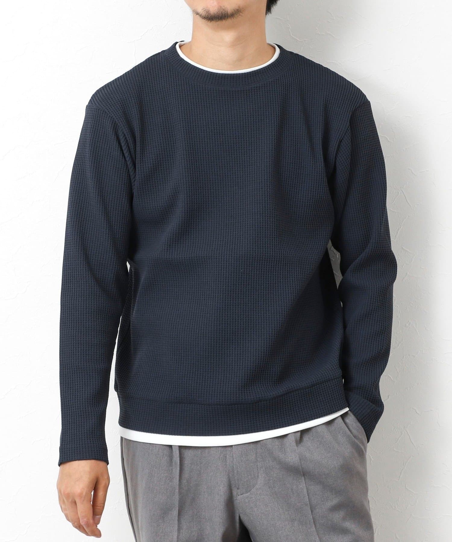 NOLLEY'S(ノーリーズ) 【IRM】《吸水速乾/UVカット》ワッフルダブルカラー LS Tee