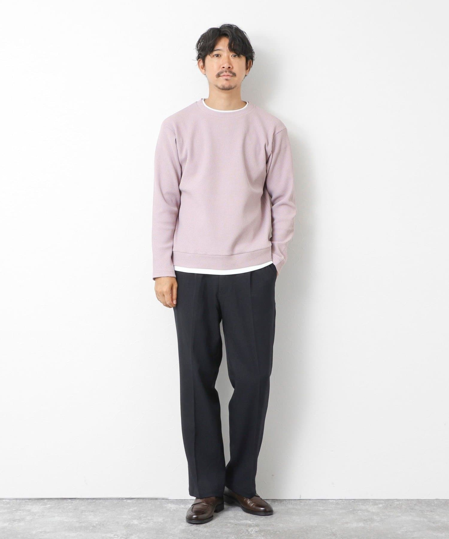 NOLLEY'S(ノーリーズ) 【IRM】《吸水速乾/UVカット》ワッフルダブルカラー LS Tee