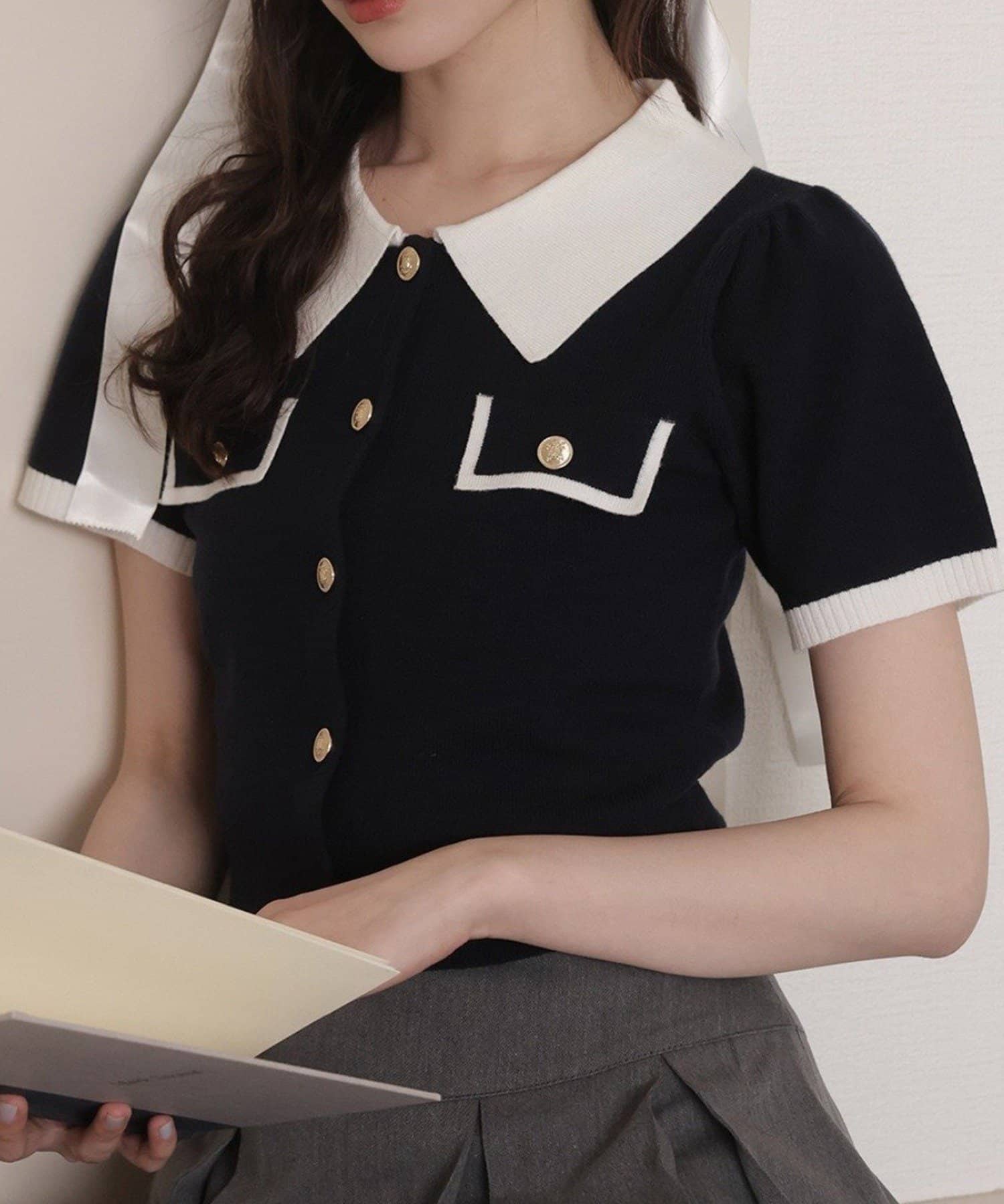 NICE CLAUP / OLIVE des OLIVE OUTLET(ナイスクラップ  / オリーブ デ オリーブ アウトレット) 【one after another】配色ニット