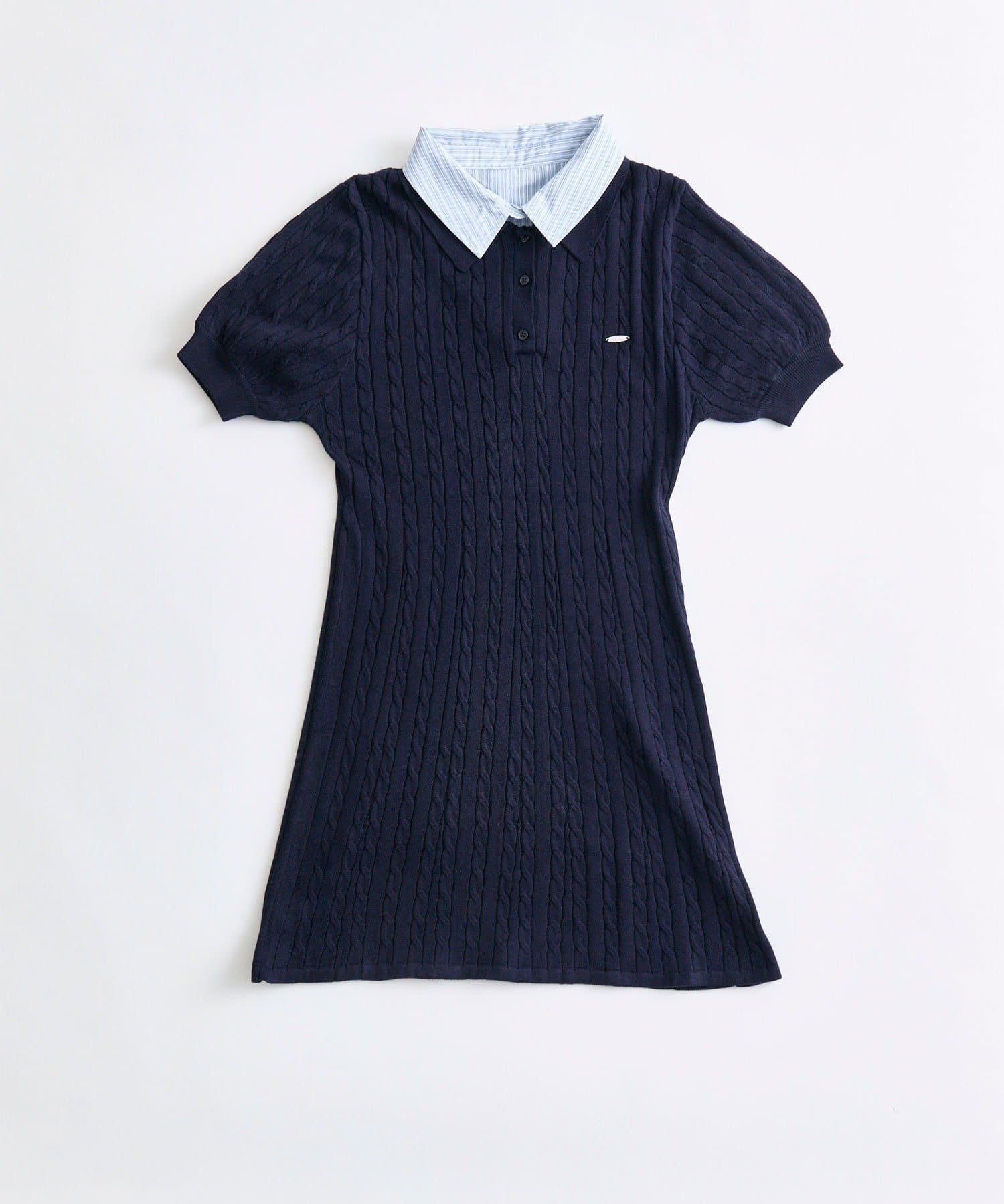 NICE CLAUP / OLIVE des OLIVE OUTLET(ナイスクラップ  / オリーブ デ オリーブ アウトレット) 【OLIVEdes OLIVE】2枚衿ポロワンピ