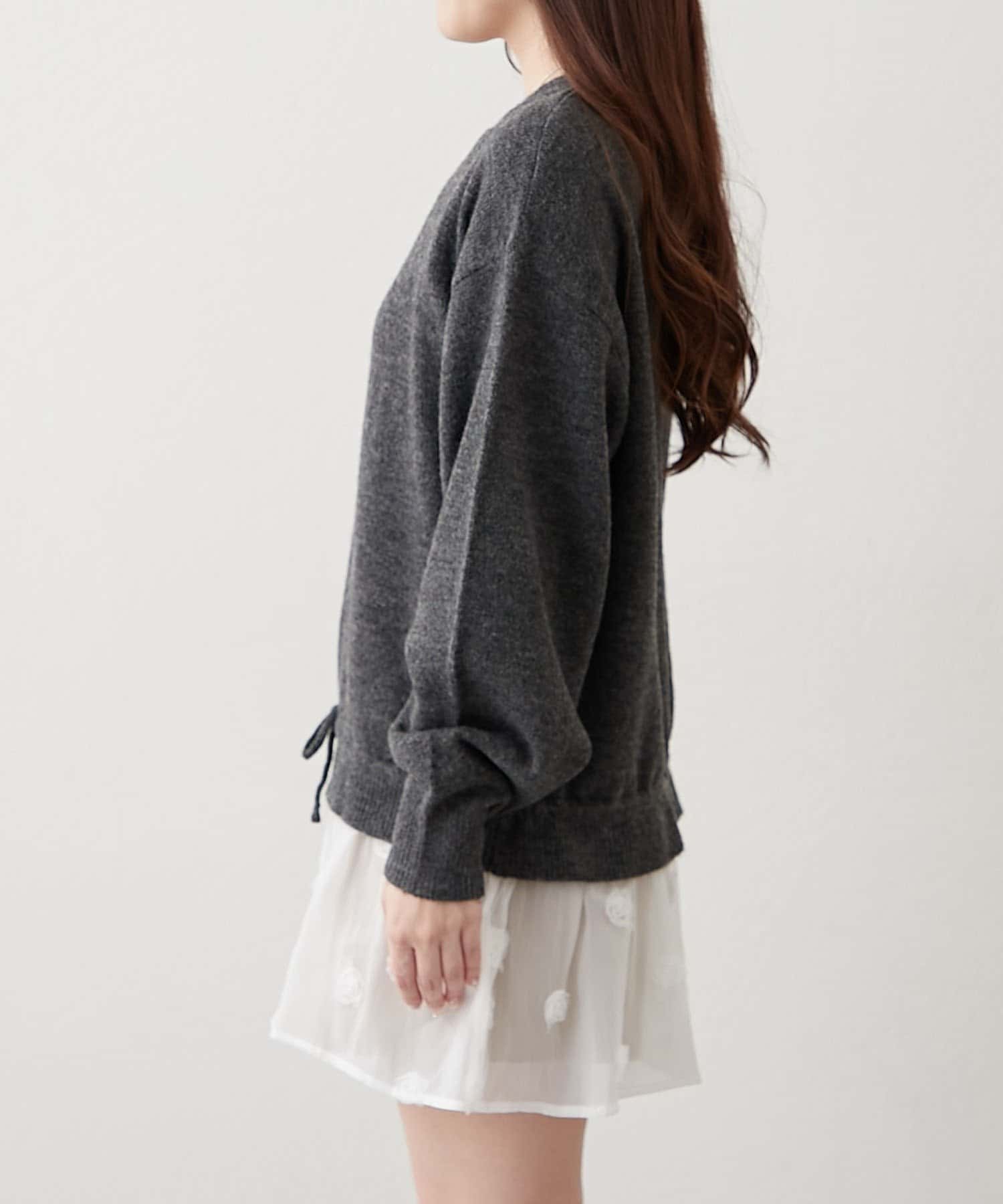 NICE CLAUP / OLIVE des OLIVE OUTLET(ナイスクラップ  / オリーブ デ オリーブ アウトレット) 【RMAF】3Dフラワー付ニットチュニック