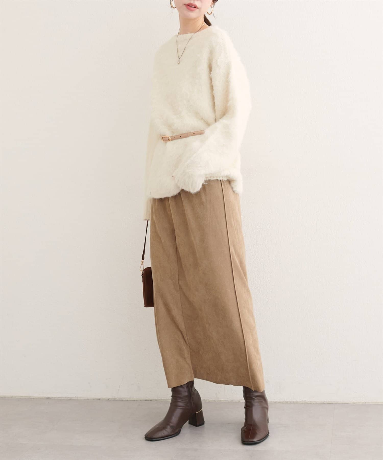 natural couture(ナチュラルクチュール) マルチウェイカットスウェードスカート