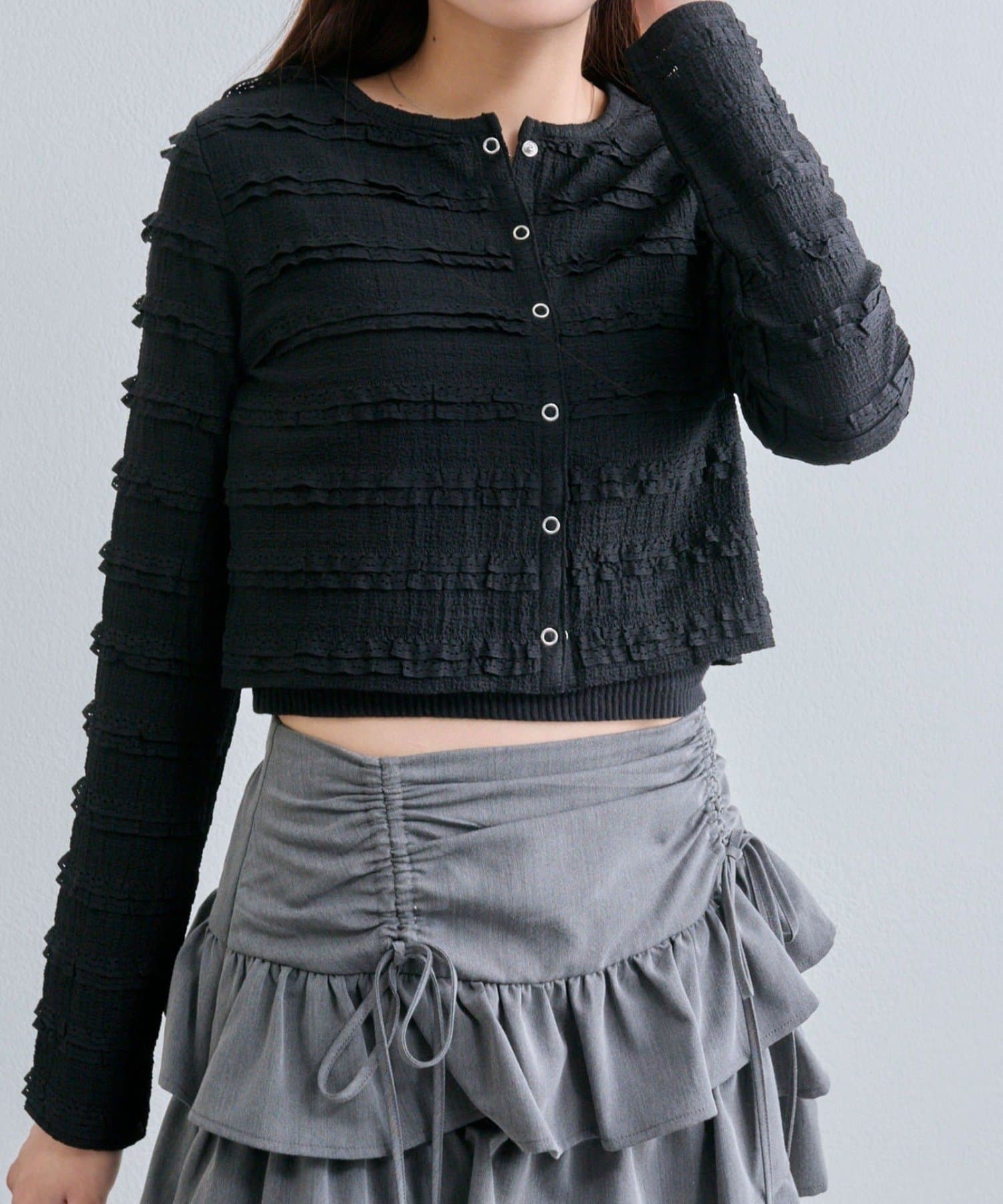 NICE CLAUP / OLIVE des OLIVE OUTLET(ナイスクラップ  / オリーブ デ オリーブ アウトレット) 【olivedesolive】レーススナップカーデ