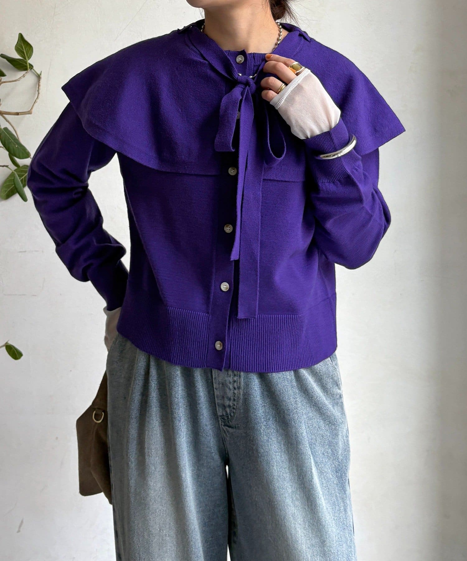 DOUDOU(ドゥドゥ) 【WEB限定】 棒タイ付ケープカーディガン