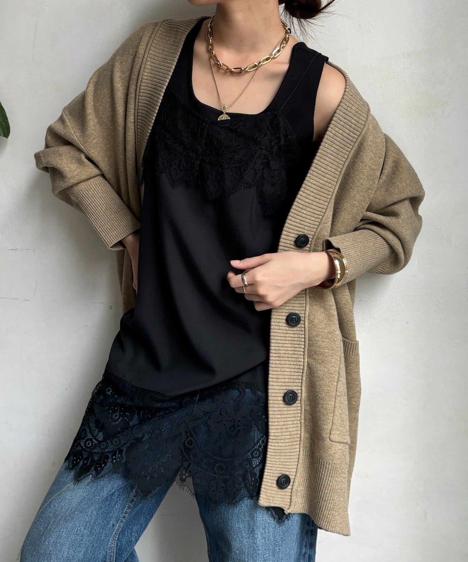 DOUDOU(ドゥドゥ) 【完売カラー再追加！】レースキャミチュニック