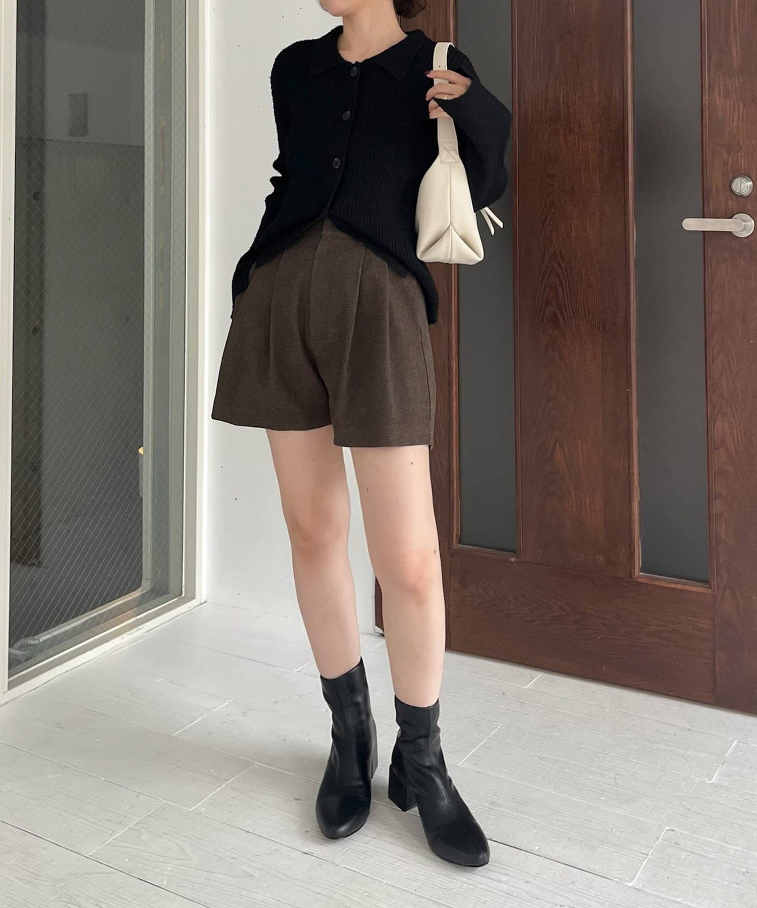 CAPRICIEUX LE'MAGE スカートレイヤードショートパンツ　ブラック CAPRICIEUX LE'MAGE（カプリシューレマージュ）の「スカート