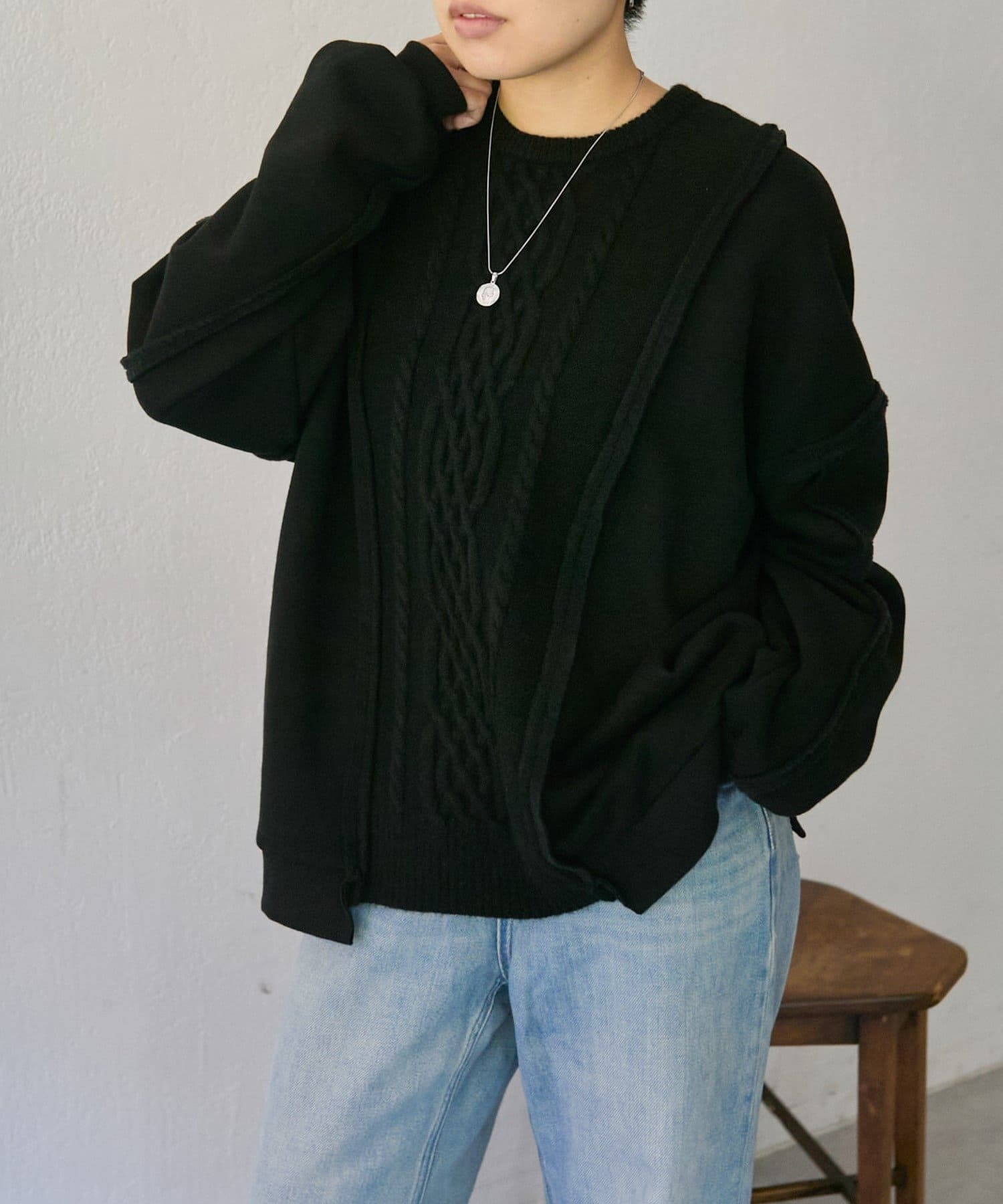 ear PAPILLONNER(イア パピヨネ) 裏起毛ニットトップス【SUM1 STYLE(スミスタイル)】