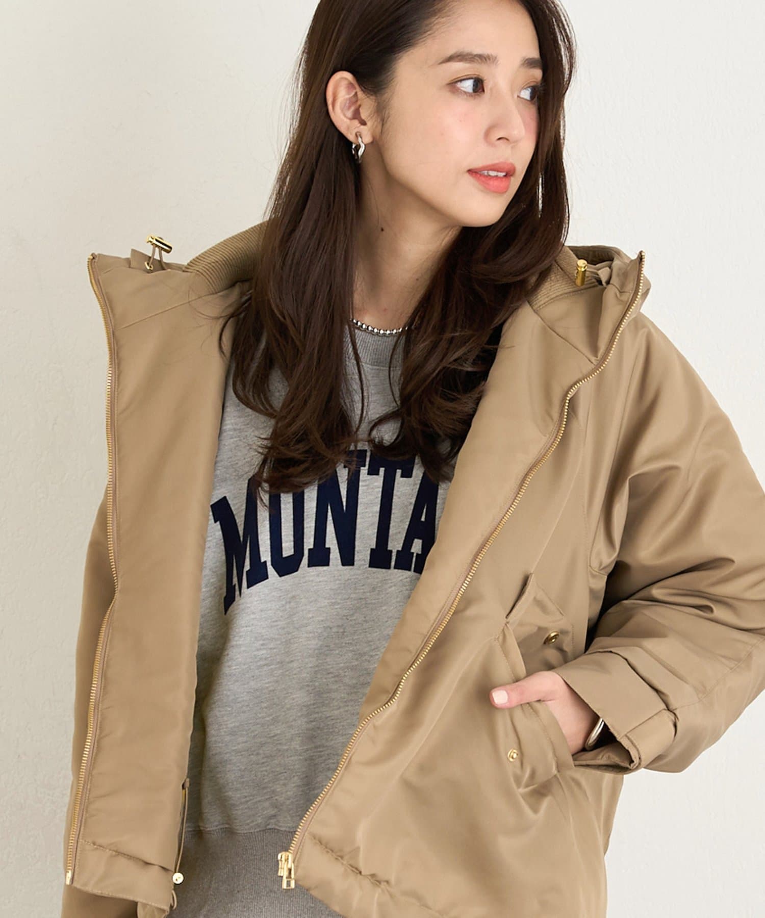 un dix cors(アンディコール) 《大人カジュアルなムードに》ラグランロゴ裏毛ワイドプルオーバー