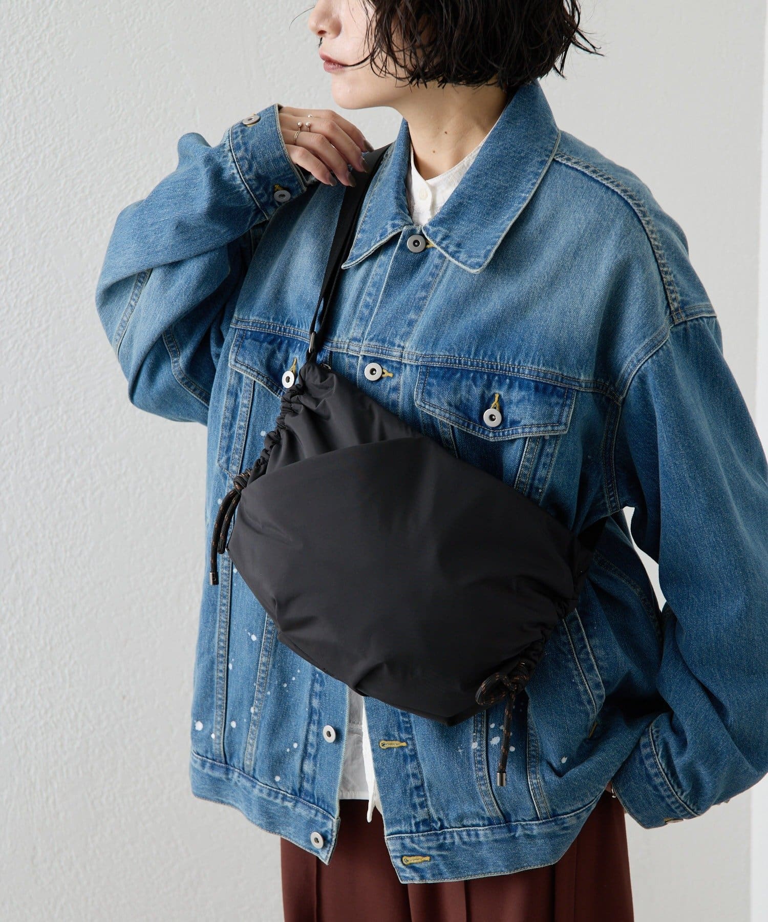 ear PAPILLONNER(イア パピヨネ) 《撥水/超軽量300g》ドロストショルダーバッグ