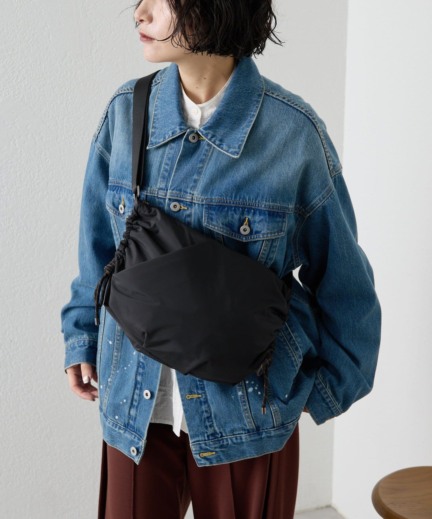 ear PAPILLONNER(イア パピヨネ) 《撥水/超軽量300g》ドロストショルダーバッグ