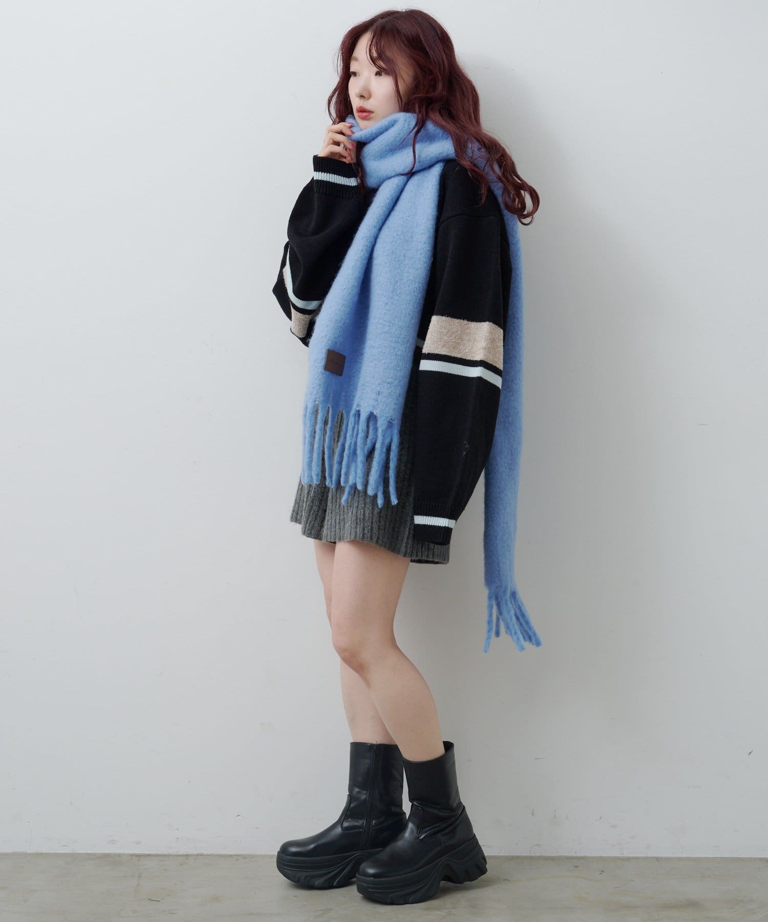 Kastane(カスタネ) 【S.Mサイズ展開】スキッパーラインニットプルオーバー