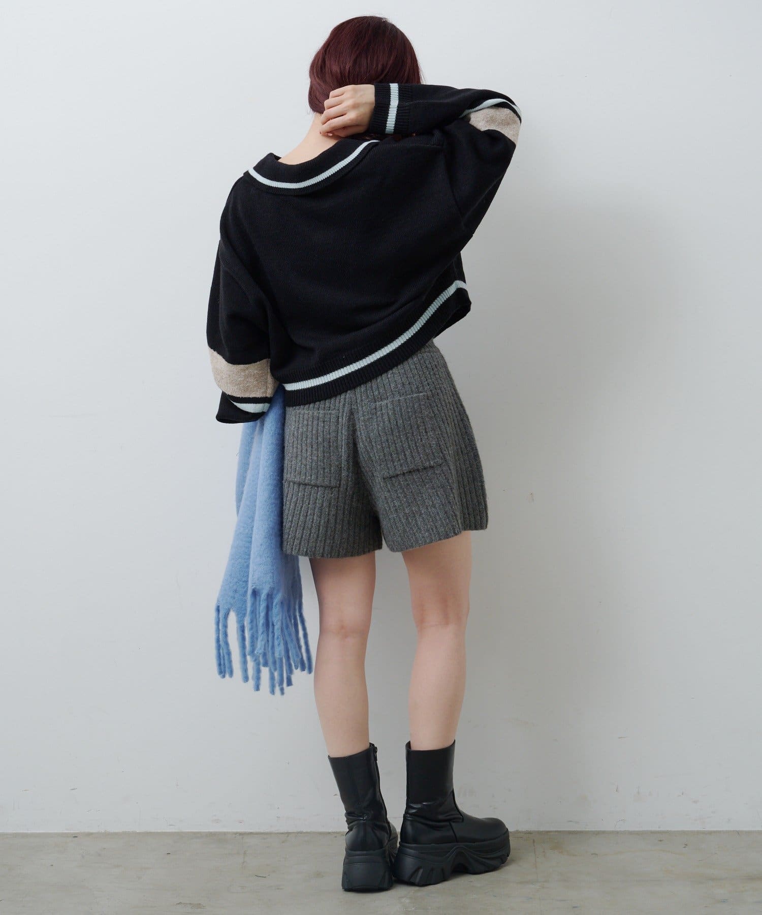 Kastane(カスタネ) 【S.Mサイズ展開】スキッパーラインニットプルオーバー