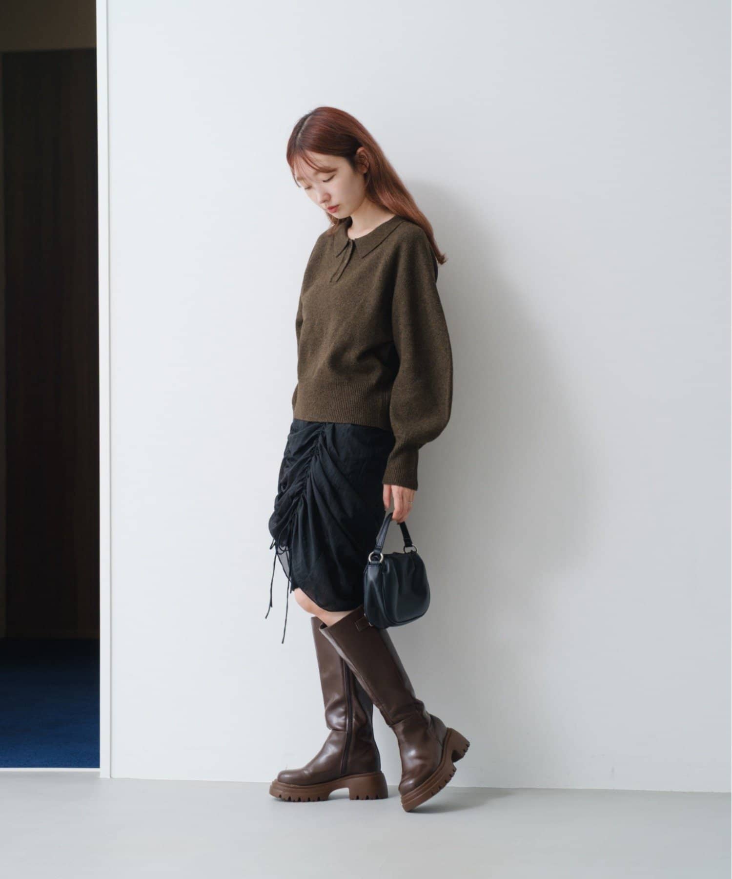 Kastane(カスタネ) 【新色追加/7色展開】カーブスリーブポロニット