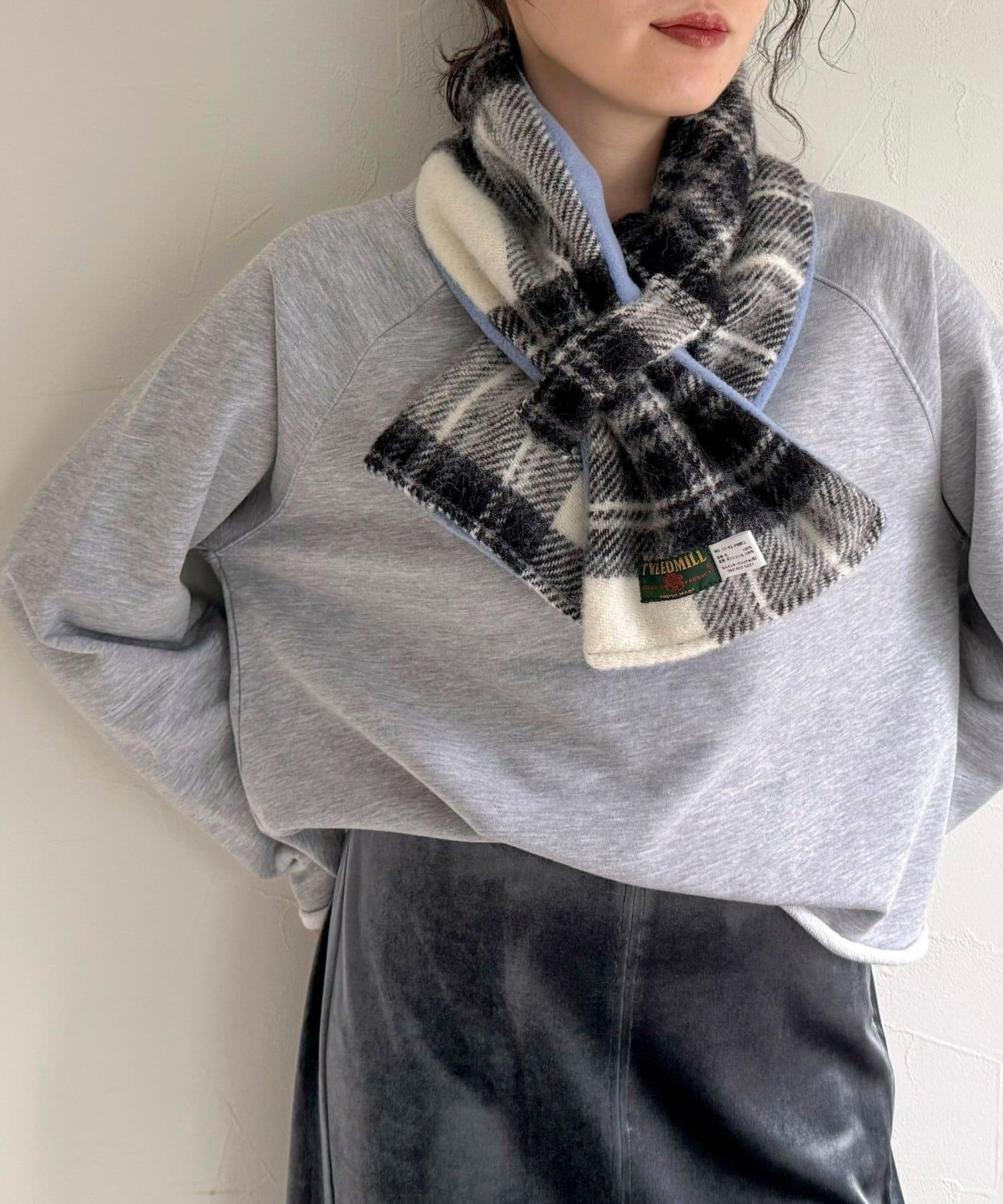 FREDY & GLOSTER(フレディ アンド グロスター) 《別注》【TWEED MILLツイードミル】ウールチェックフリースリバーマフラー