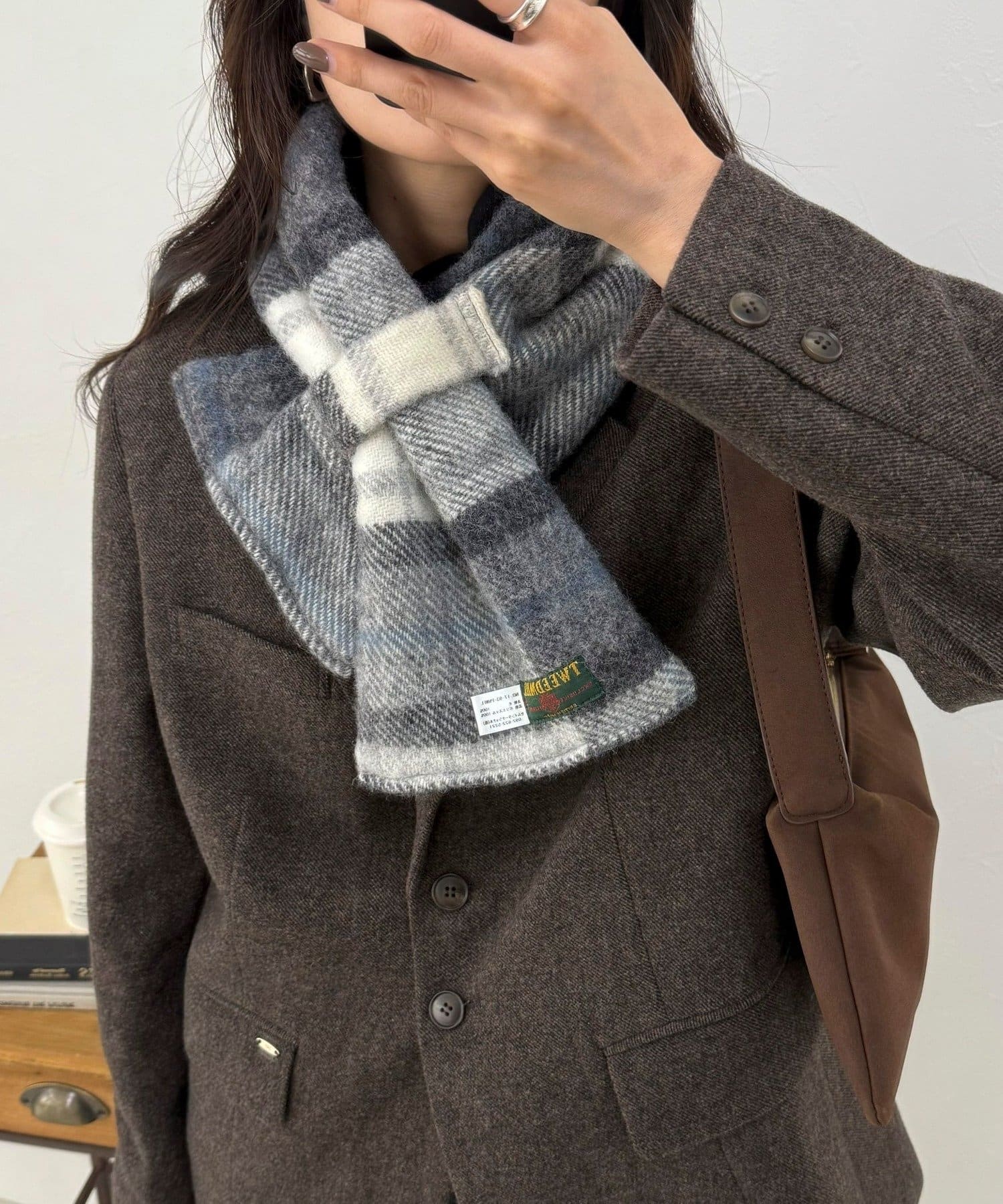 FREDY & GLOSTER(フレディ アンド グロスター) 《別注》【TWEED MILLツイードミル】ウールチェックフリースリバーマフラー