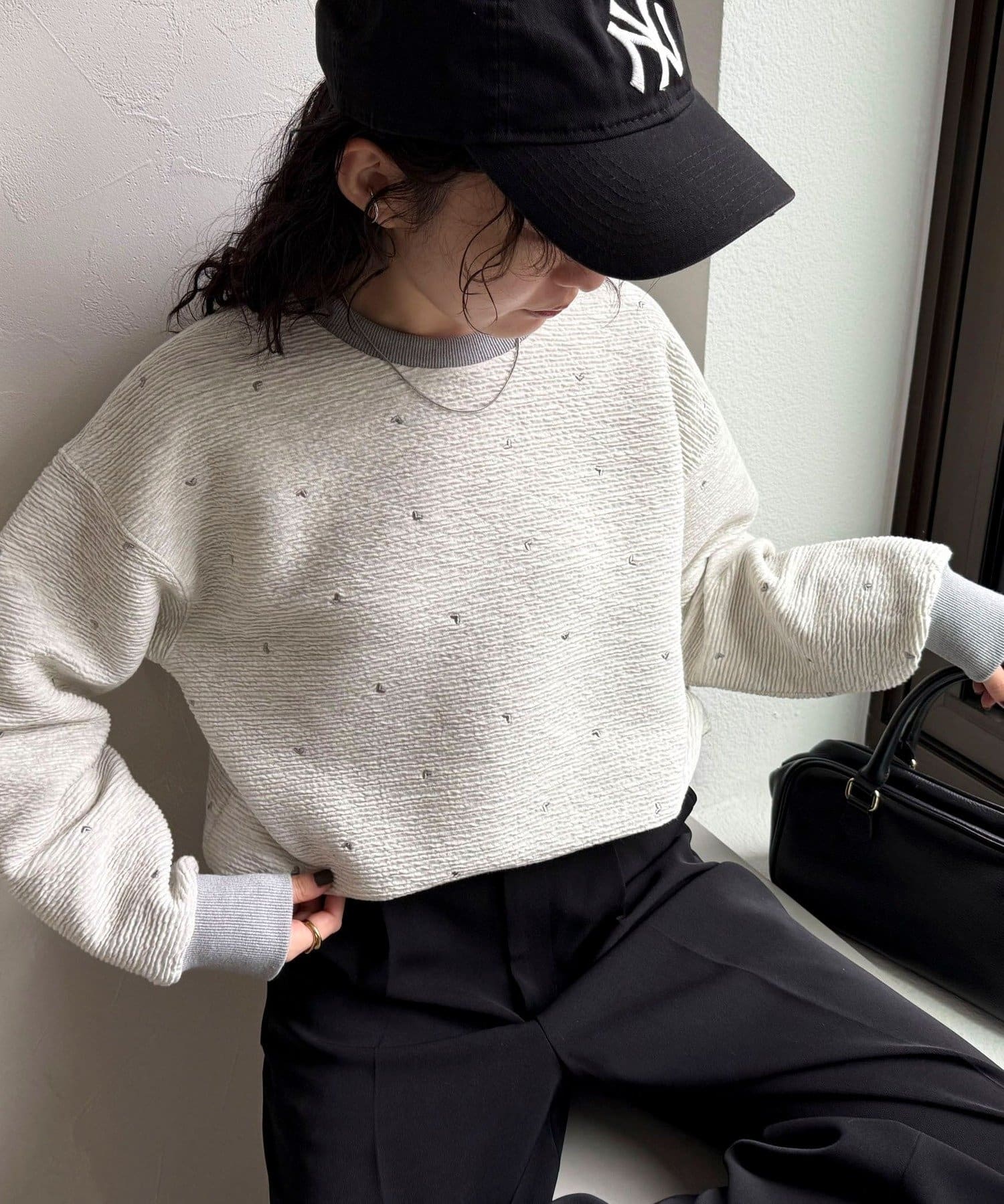 FREDY & GLOSTER(フレディ アンド グロスター) 【大人気リバイバル】ハート刺繍コンパクトスウェットプルオーバー