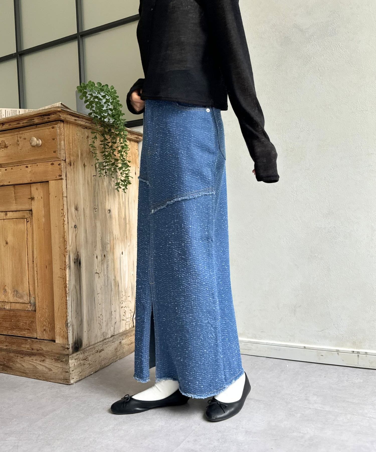 LOCUST(ローカスト) 【WEB限定】切替デニムスカート